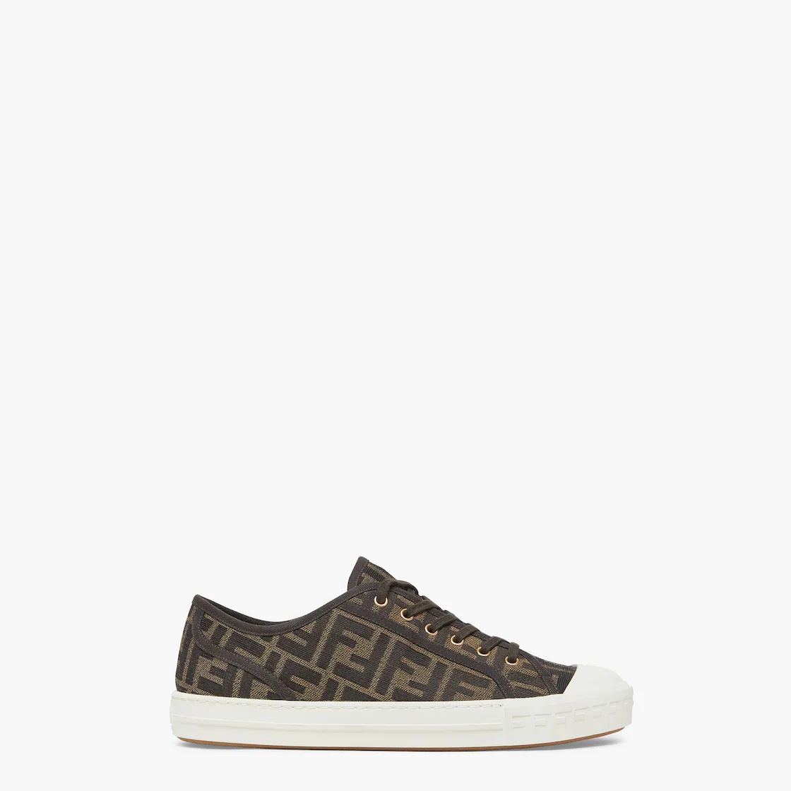 Brown fabric low-tops - 1