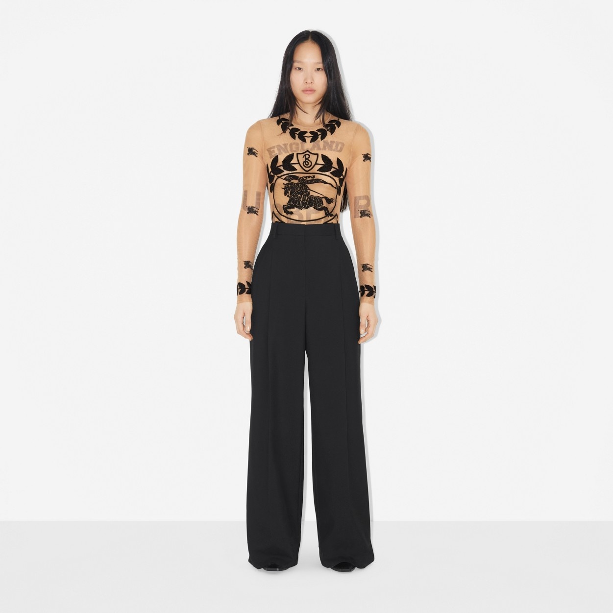 EKD Embroidered Stretch Tulle Bodysuit - 3