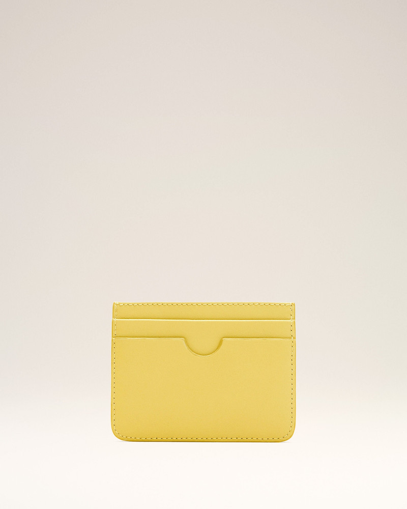 AMI Paris YELLOW COWHIDE LEATHER AMI DE COEUR CARD HOLDER outlook
