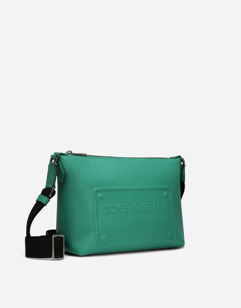 Calfskin crossbody bag with raised logo 3