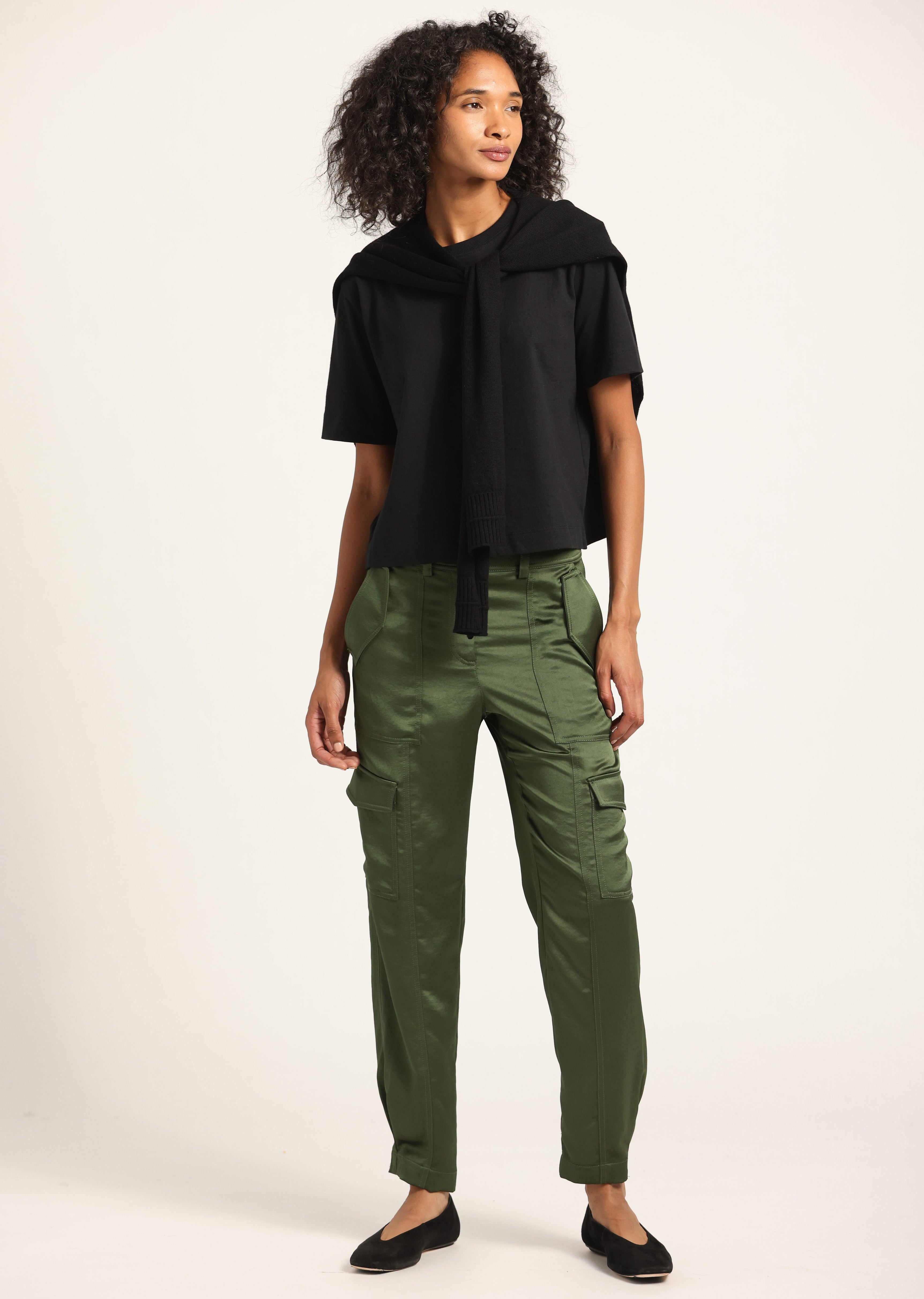 ELIAN SATIN CARGO PANT - 3
