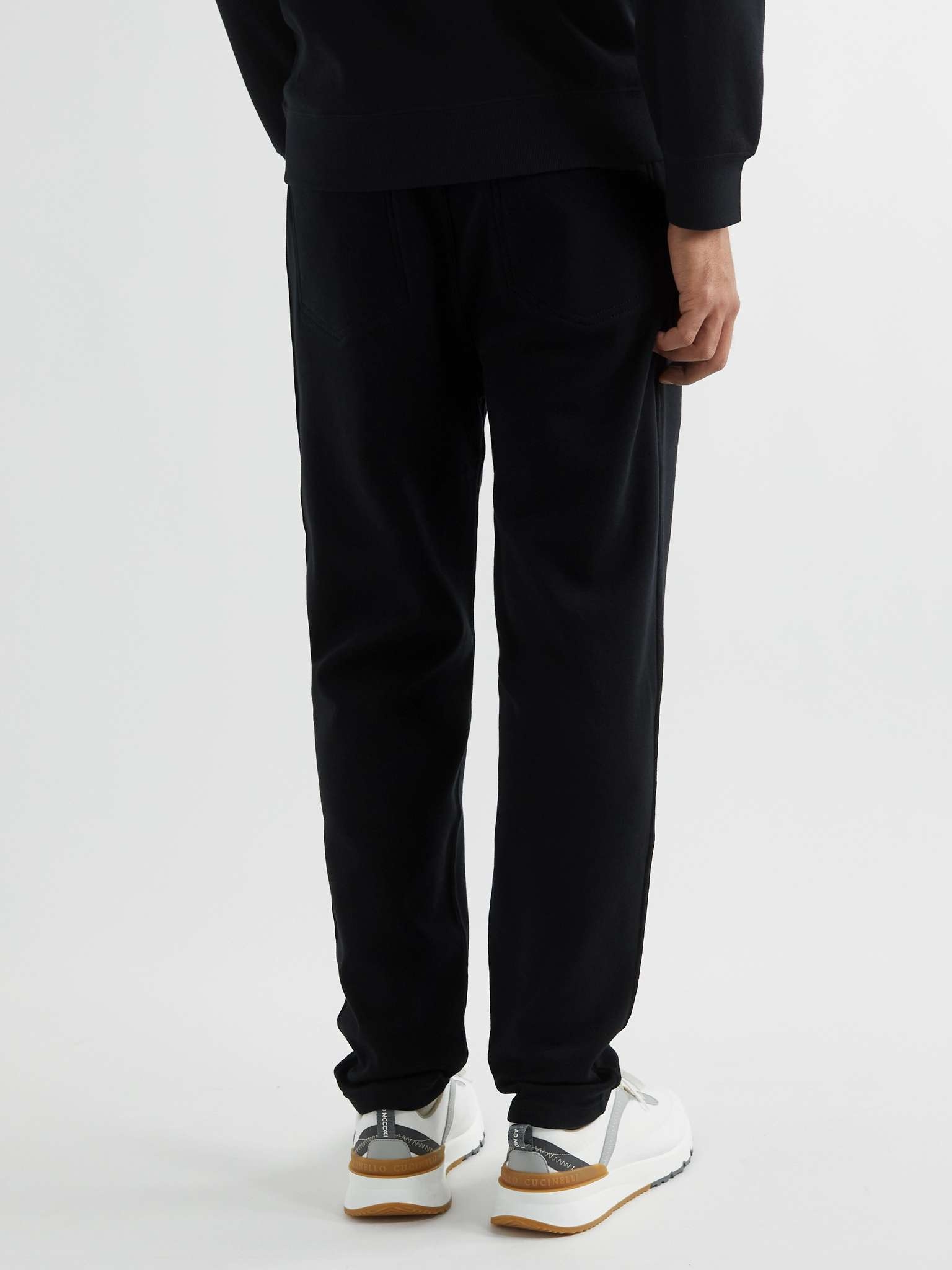 Straight-Leg Cotton-Blend Jersey Sweatpants