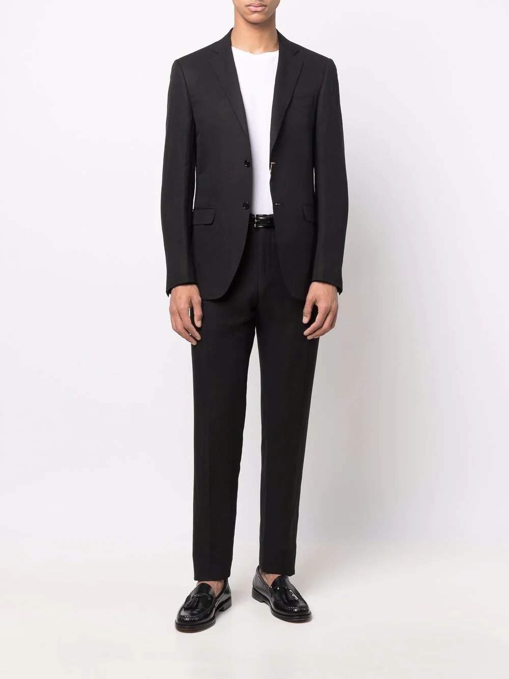 single-breasted linen-silk suit - 2