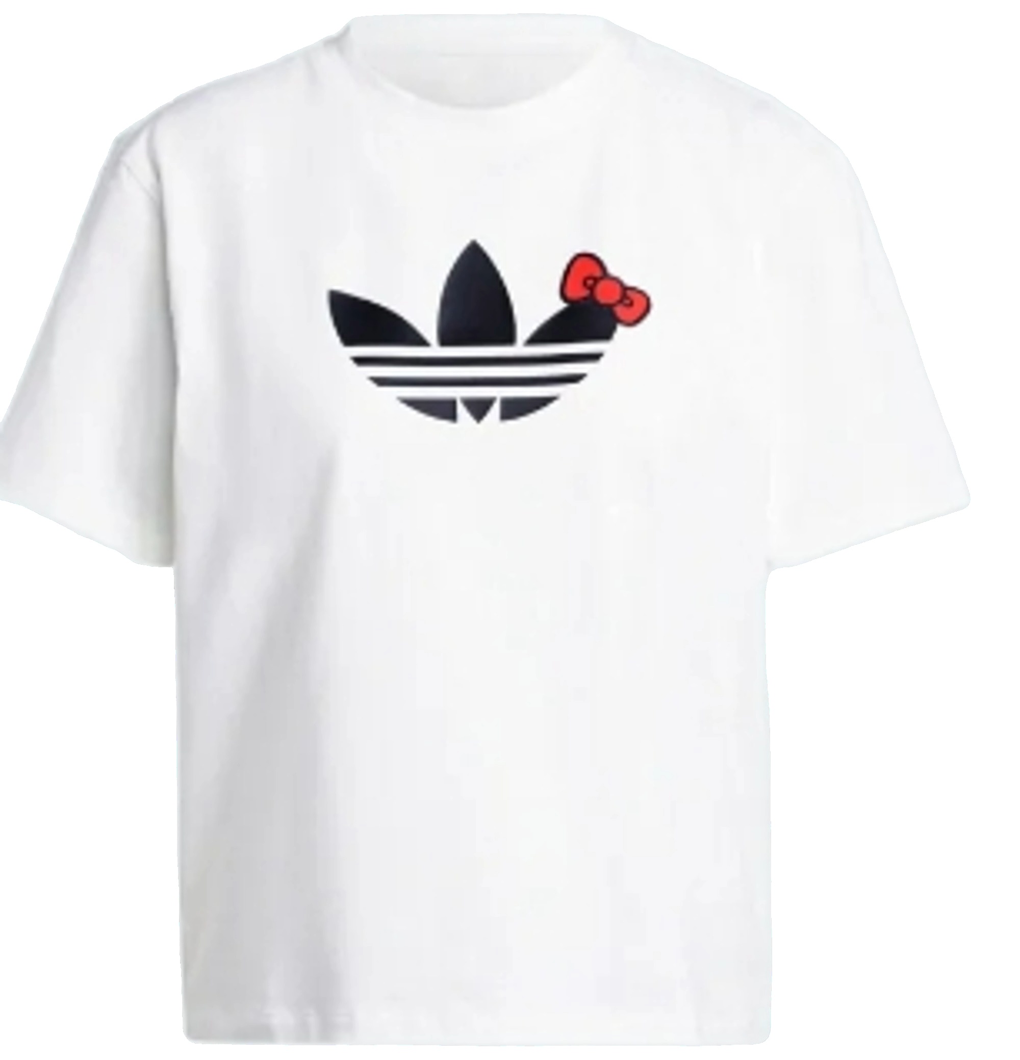 (WMNS) adidas x Hello Kitty Trefoil T-Shirt 'White Black' IX7880 - 1