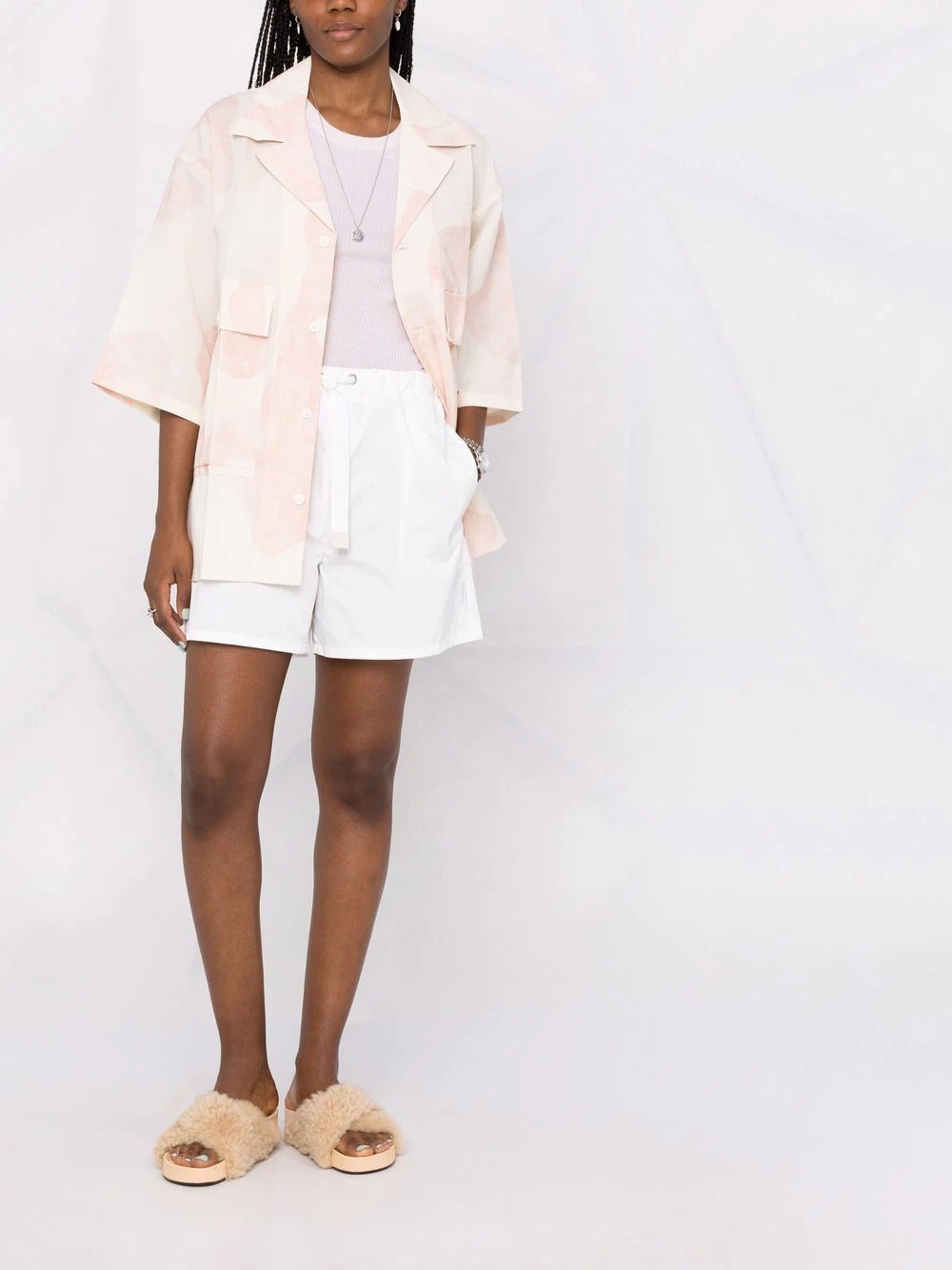 high-waist drawstring shorts - 2