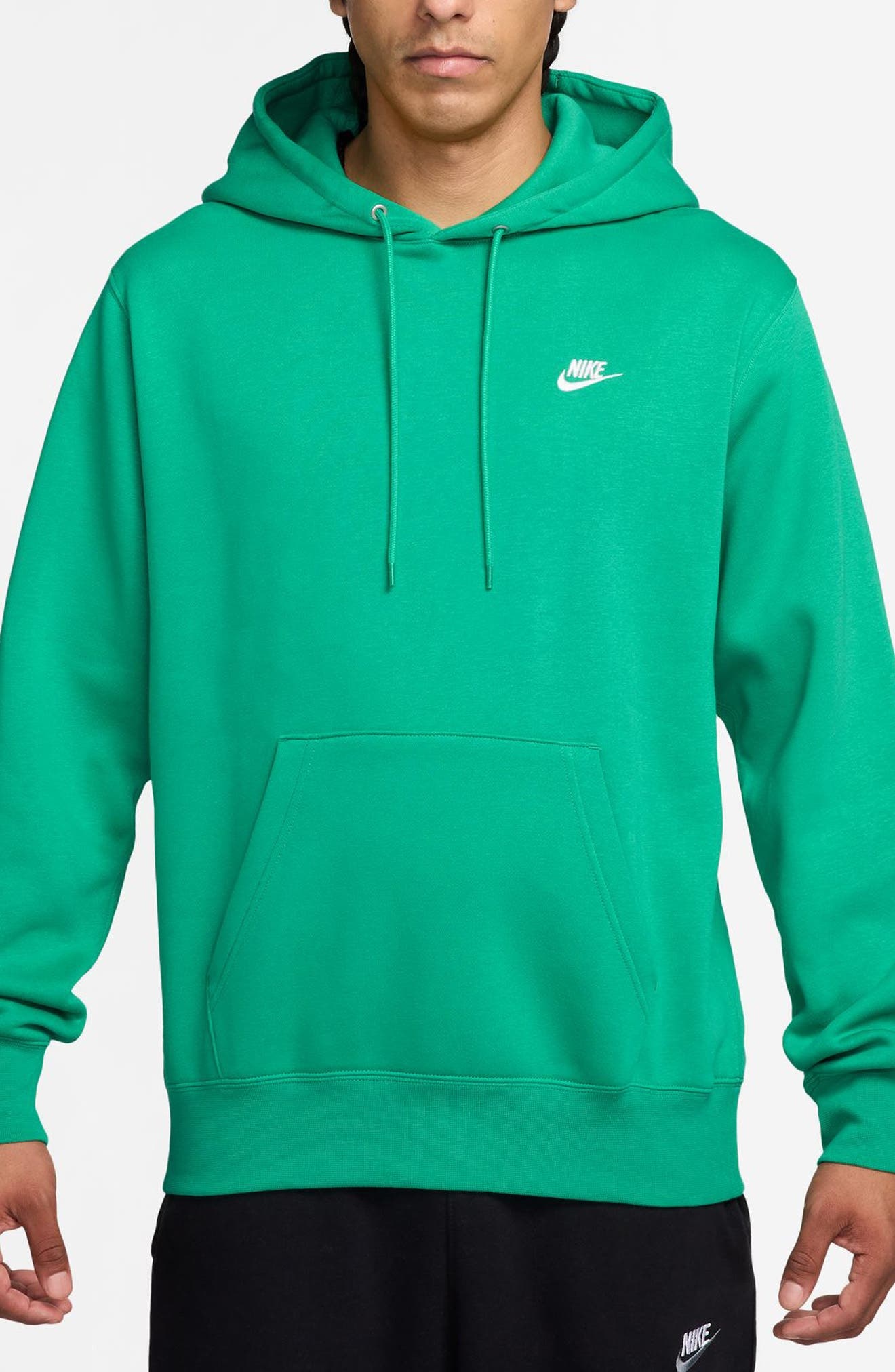 Nike Club Fleece Pullover Hoodie in Stadium Green/White at Nordstrom - 1