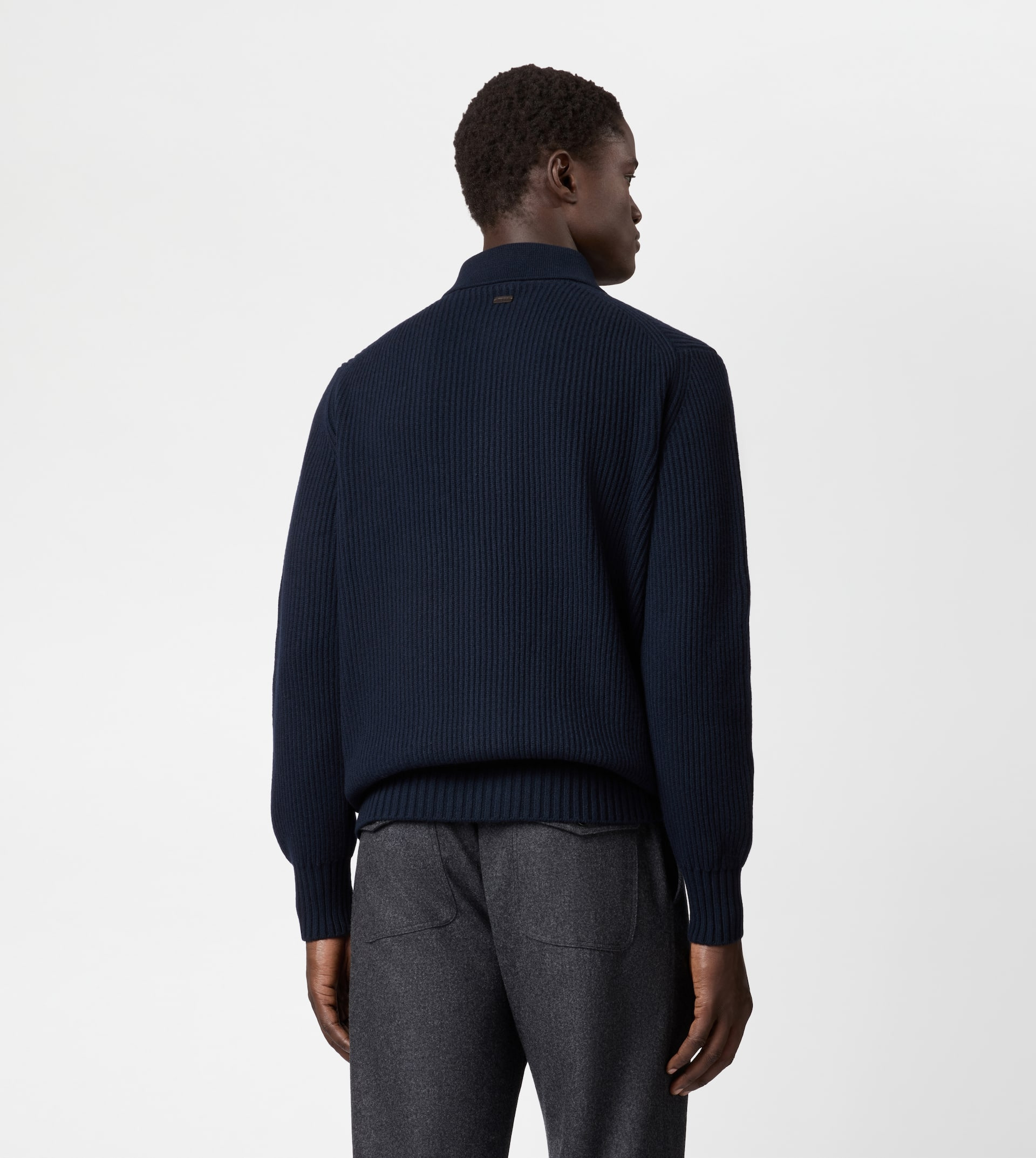 CASHMERE BLEND CARDIGAN - BLUE - 3