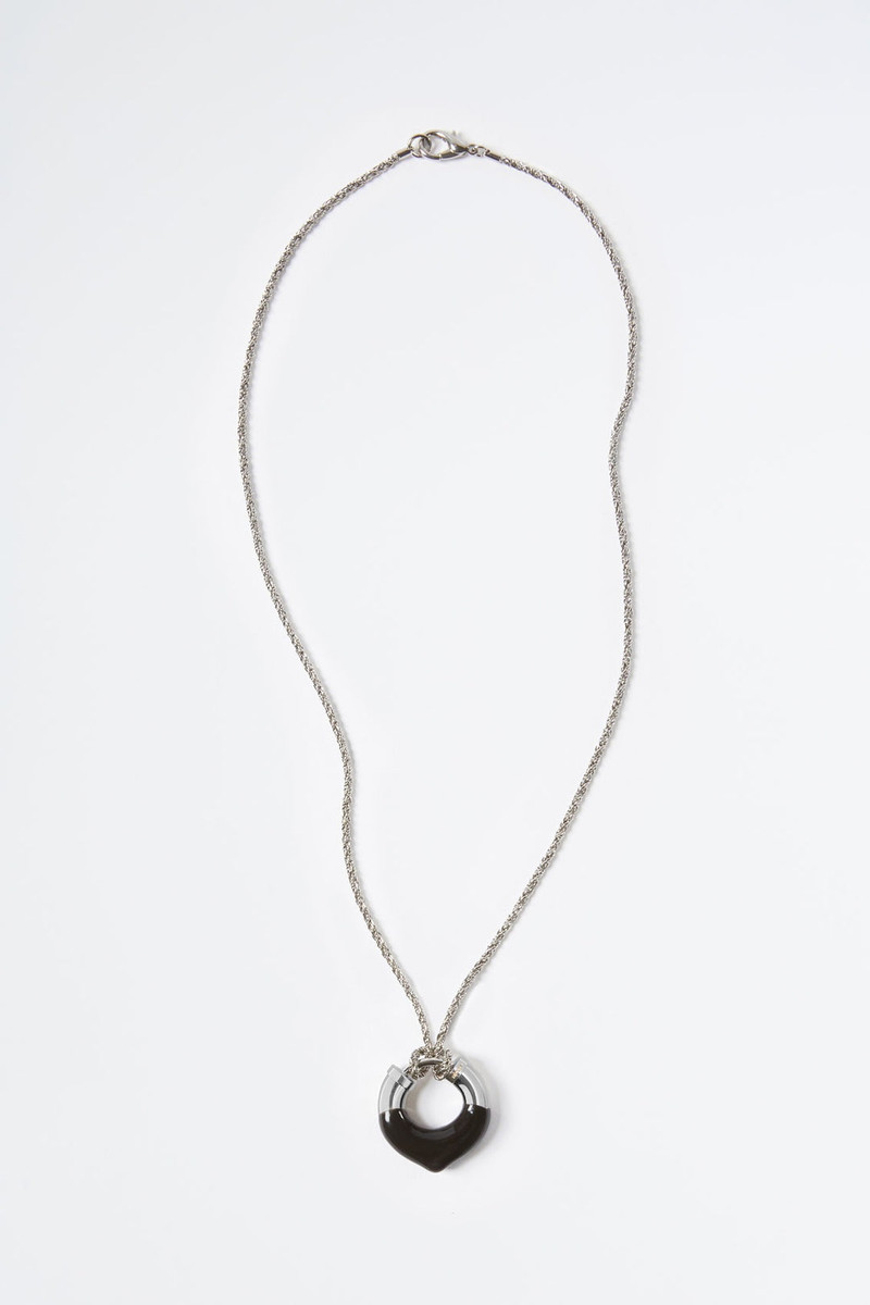 BLACK RUBBERIZED SILVER NECKLACE 1