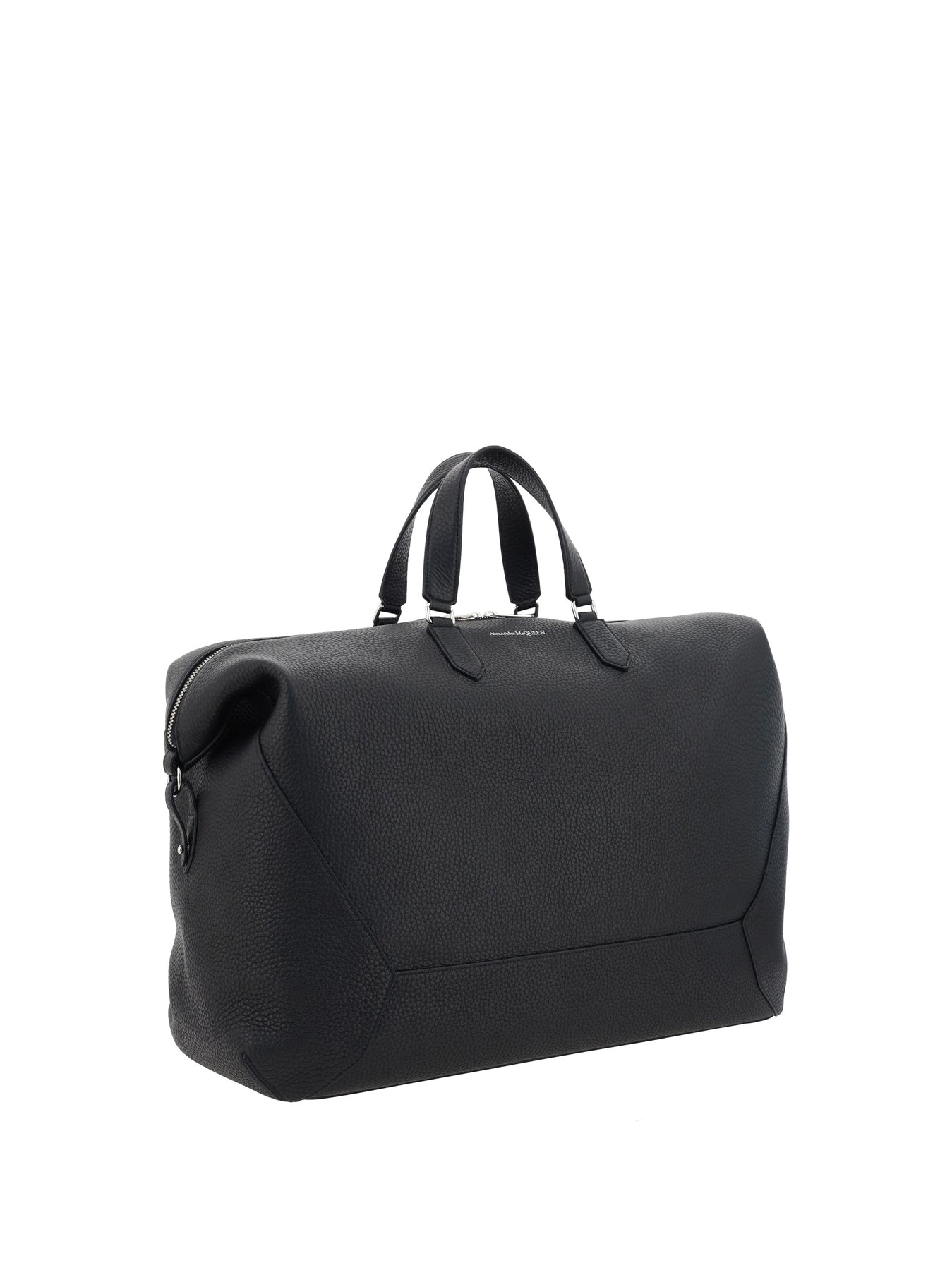 Leather duffle bag with logo print - 2