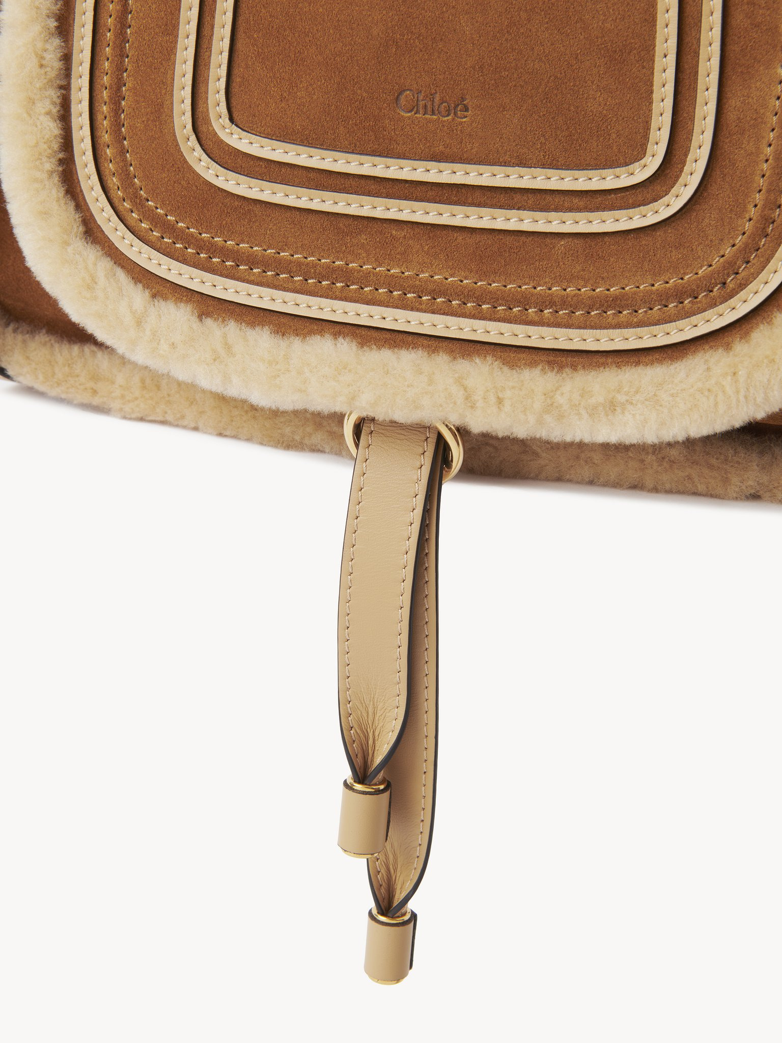 SMALL MARCIE BAG IN SUEDE LEATHER & SHEARLING - 7
