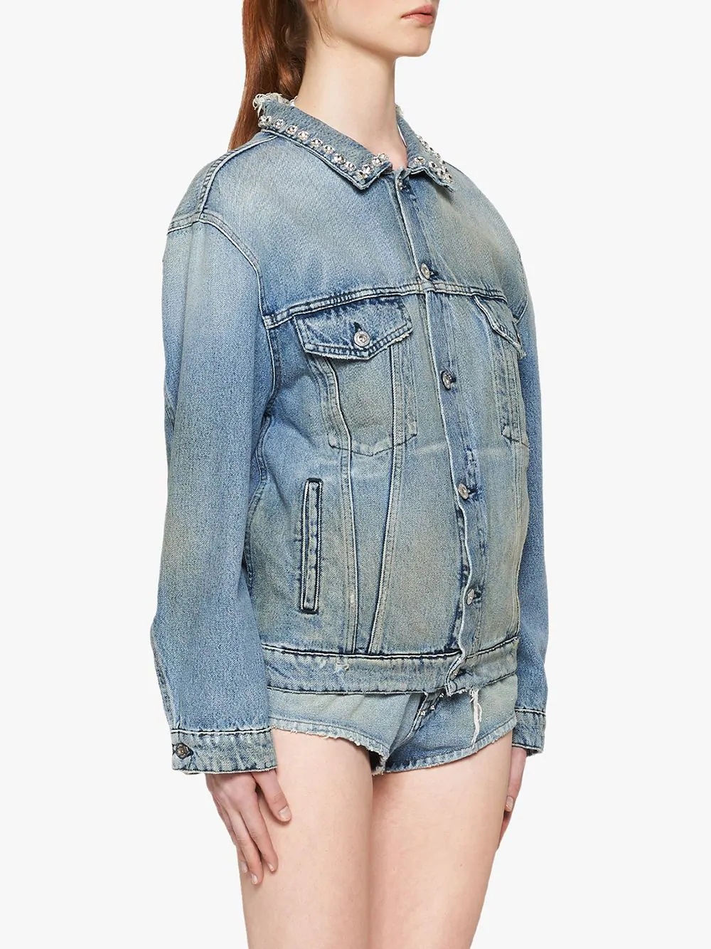 distressed denim jacket - 3