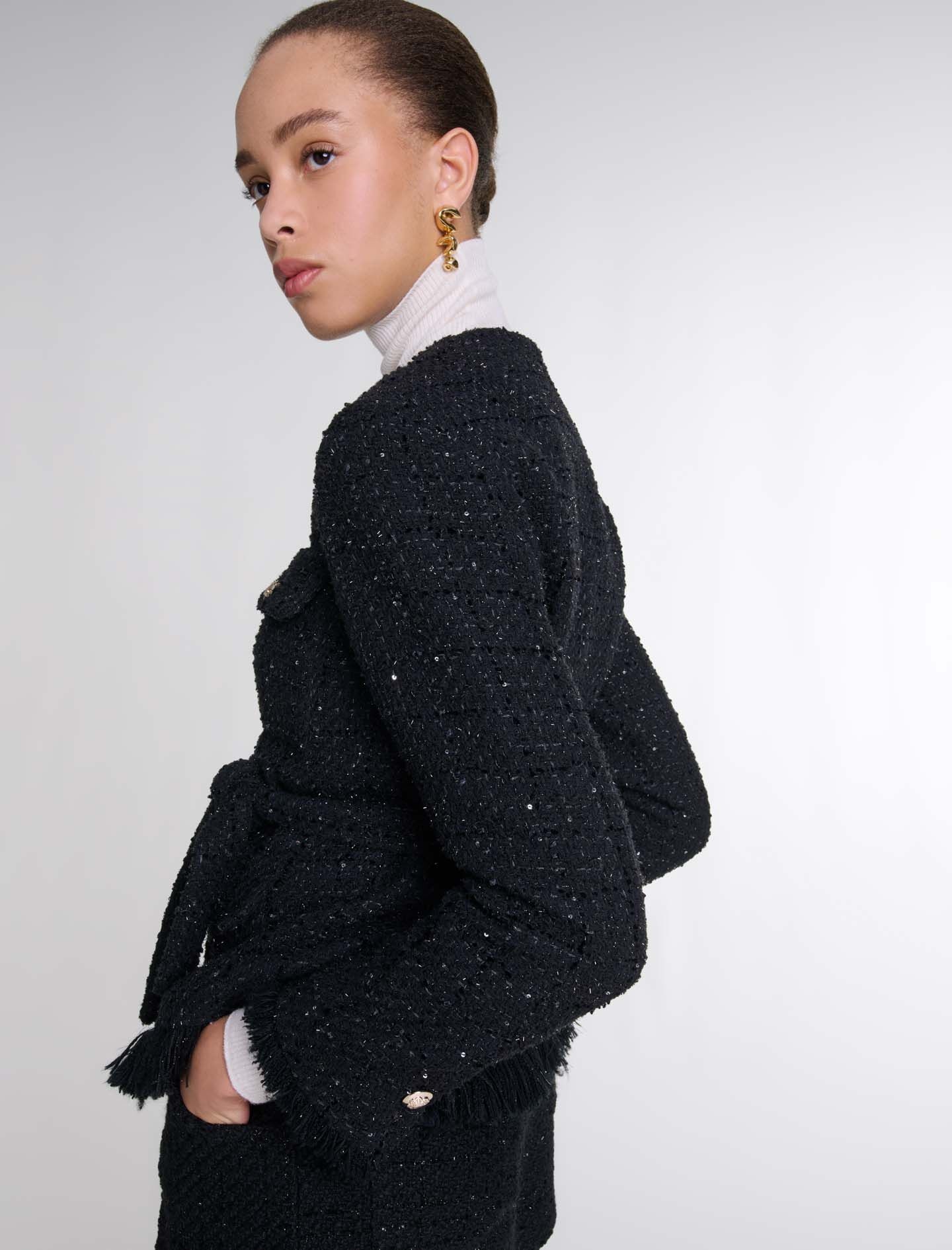 Sequinned tweed jacket - 8