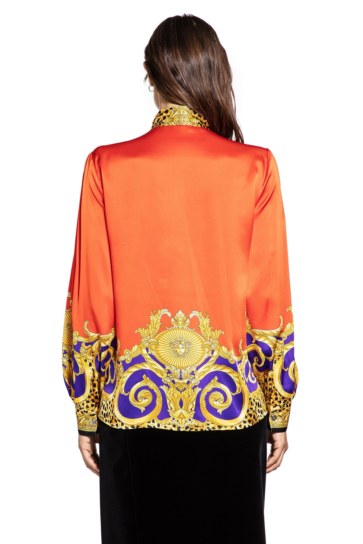 Cheetah Barocco Silk Lavallière Shirt - 3