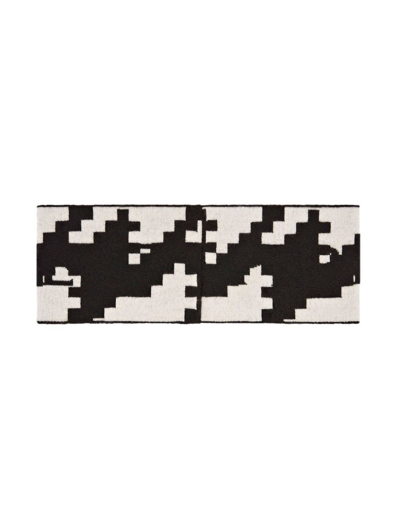 PERFECT MOMENT houndstooth-print logo head band outlook