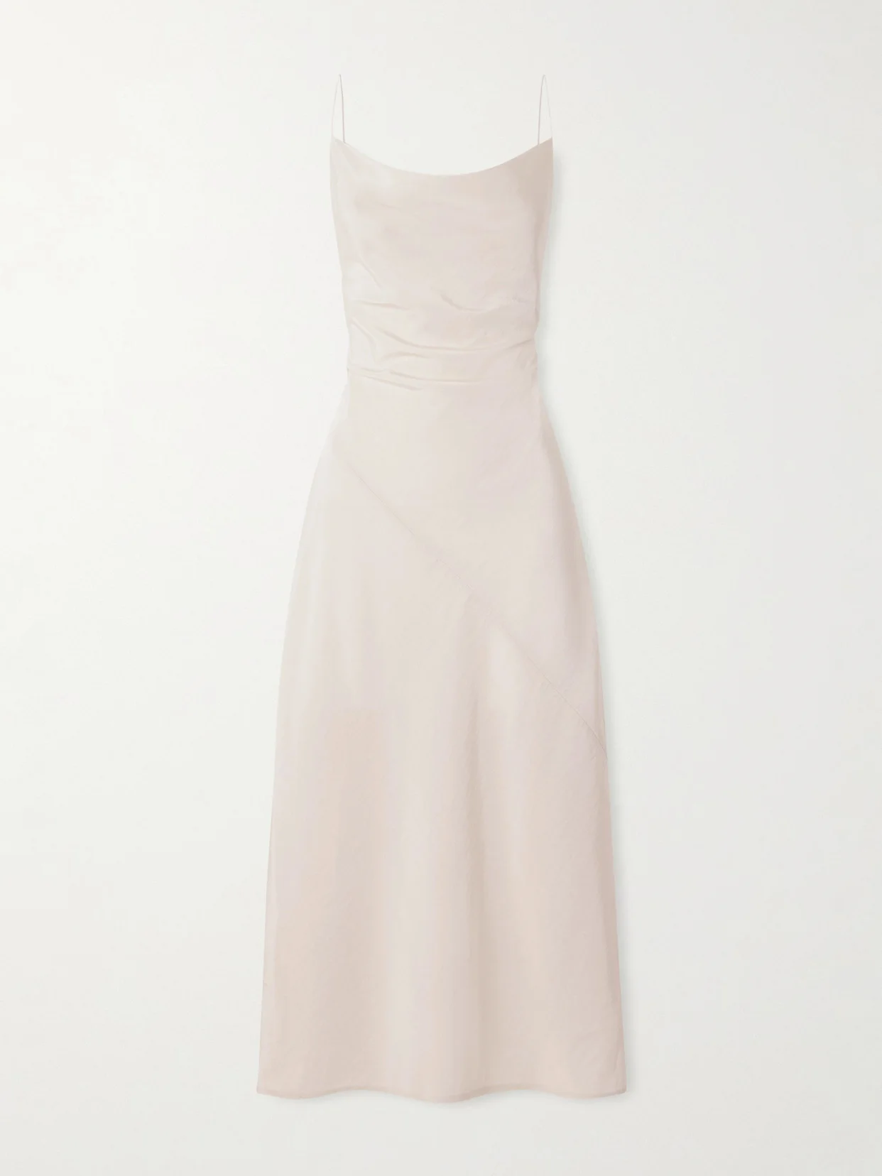 Jasmine Draped Wool Crepe De Chine Midi Dress - 1