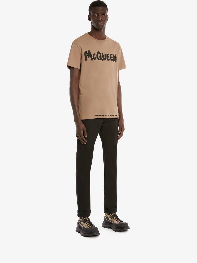 Mcqueen Graffiti T-shirt in Beige - 3