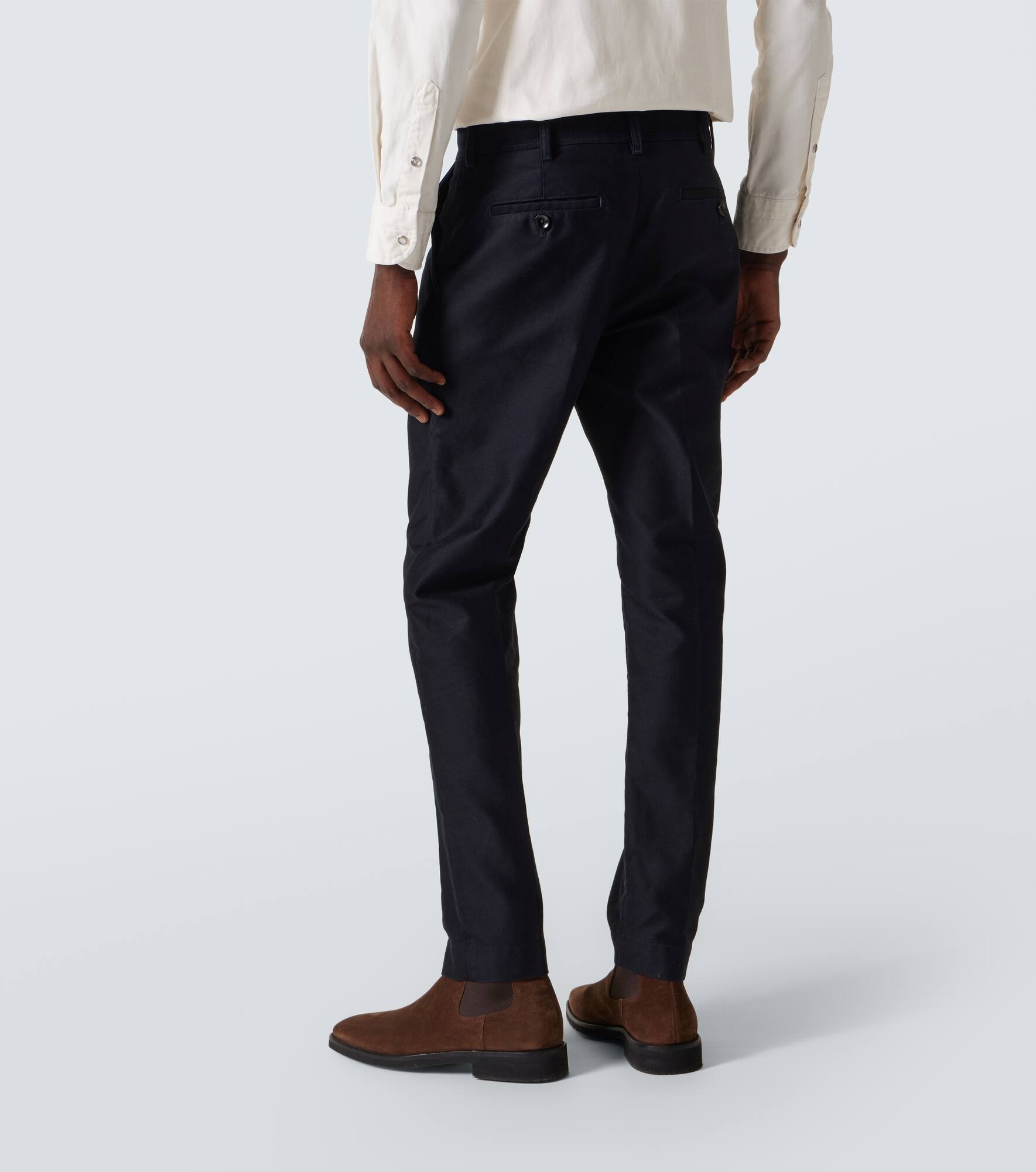 Cotton satin chinos - 4