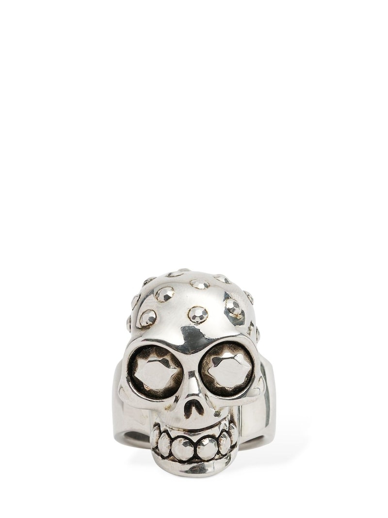 Jeweled Skull brass ring - 1