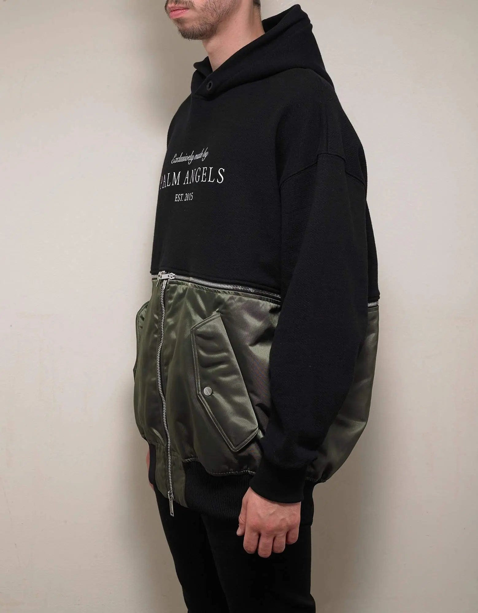 Palm Angels Black Hybrid Hoodie - 6