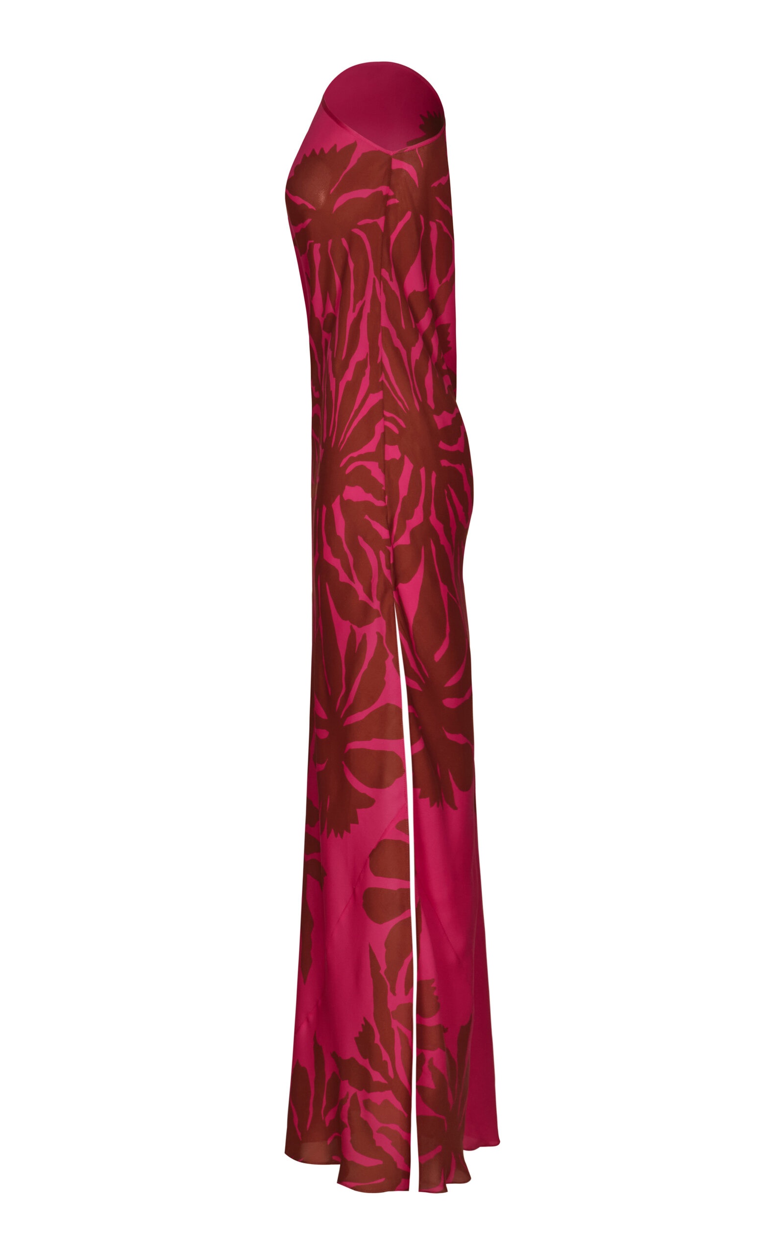 Seville Passion Asymmetric Silk Maxi Dress fuchsia - 7