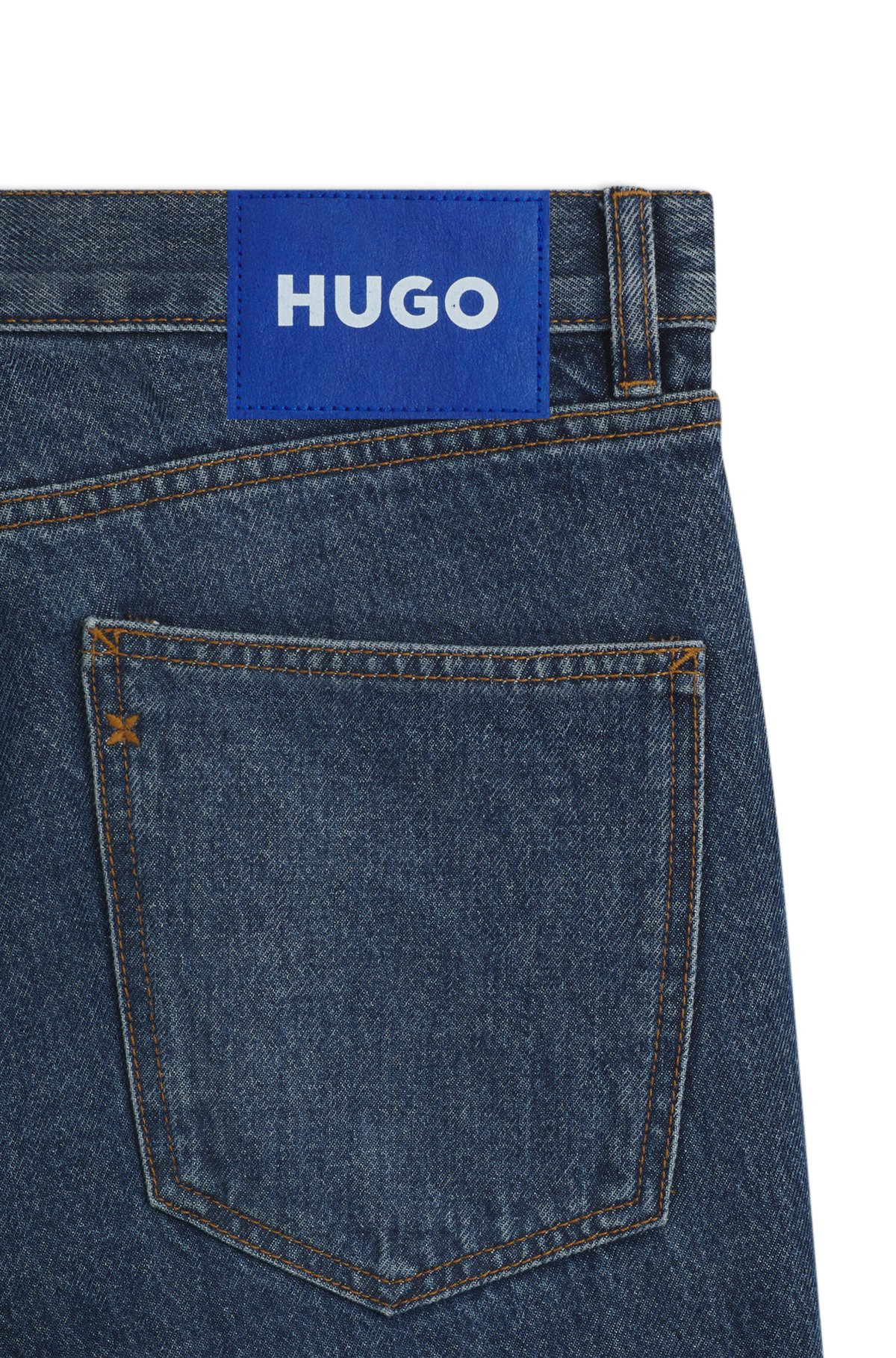 REGULAR-FIT JEANS IN FADED DARK-BLUE DENIM - 6
