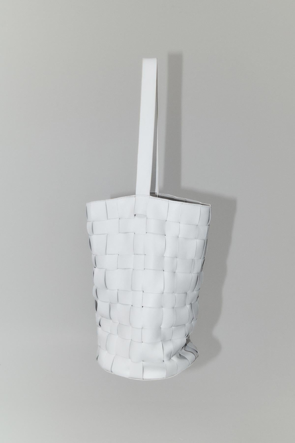 Woven Bucket Bag - White - 1