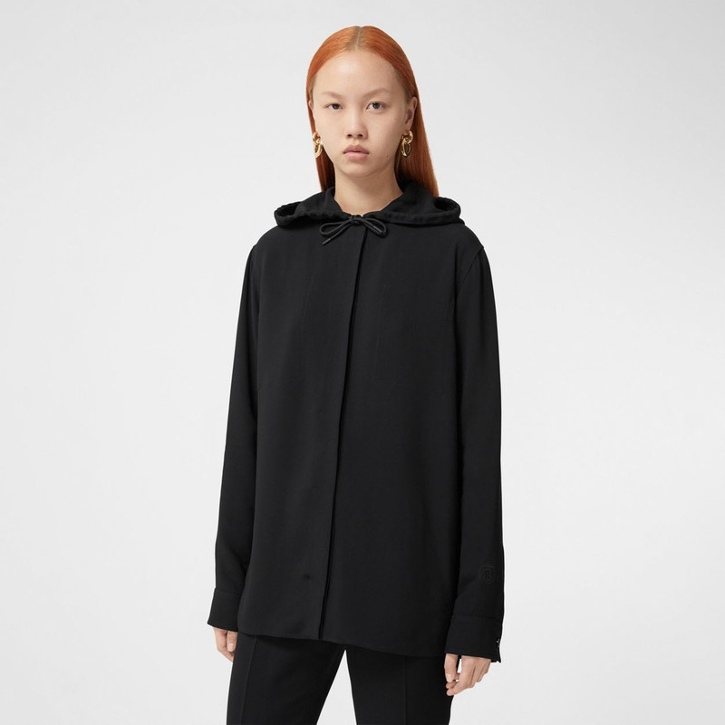 Burberry Monogram Motif Viscose Oversized Hooded Top outlook