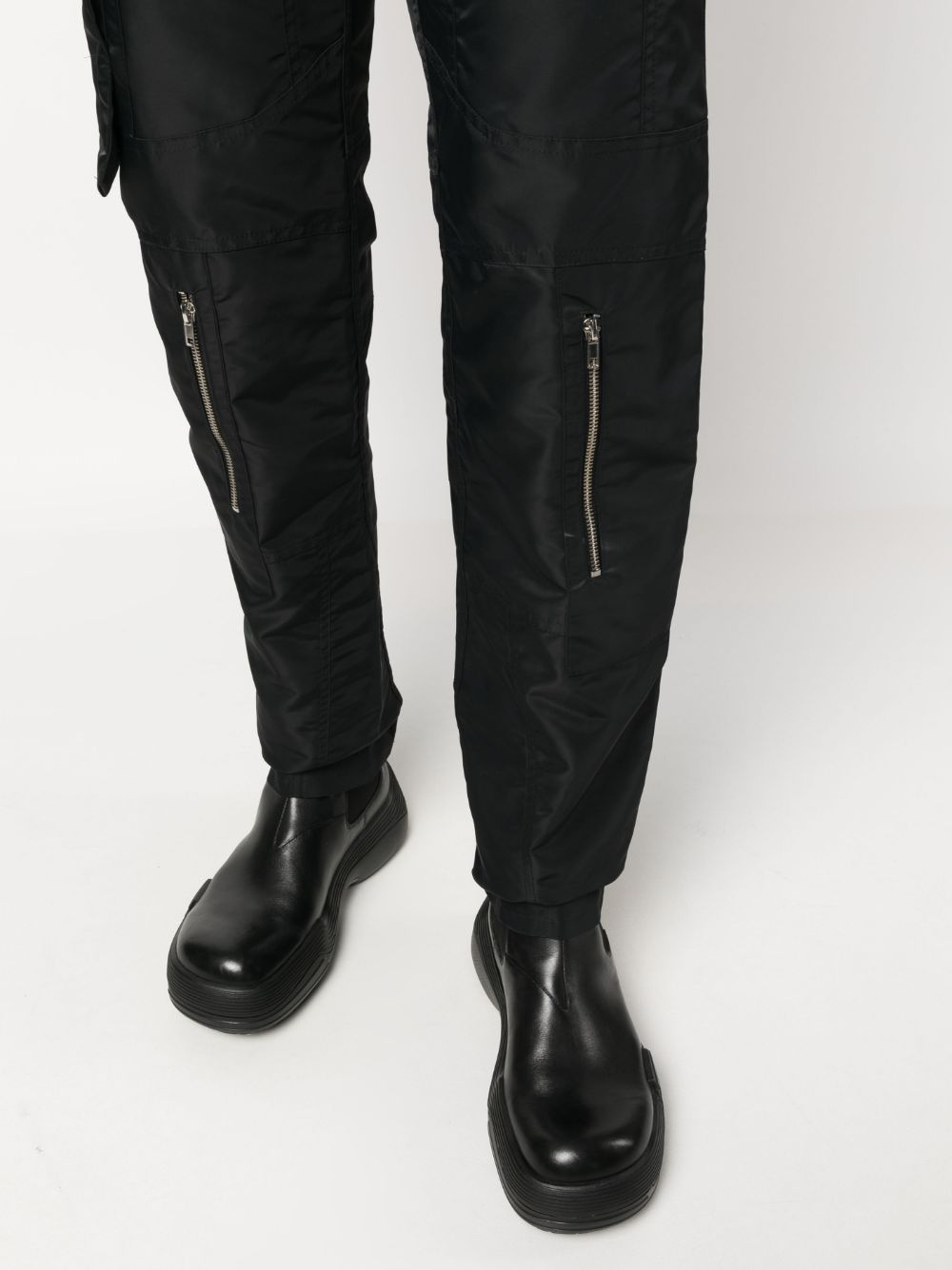 panelled biker trousers - 5