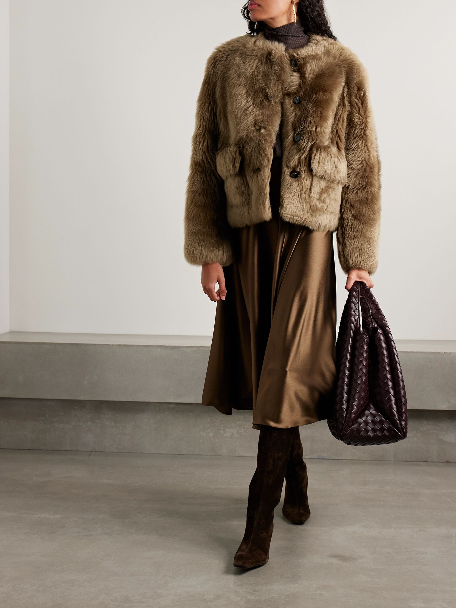 Maury shearling jacket Taupe - 2