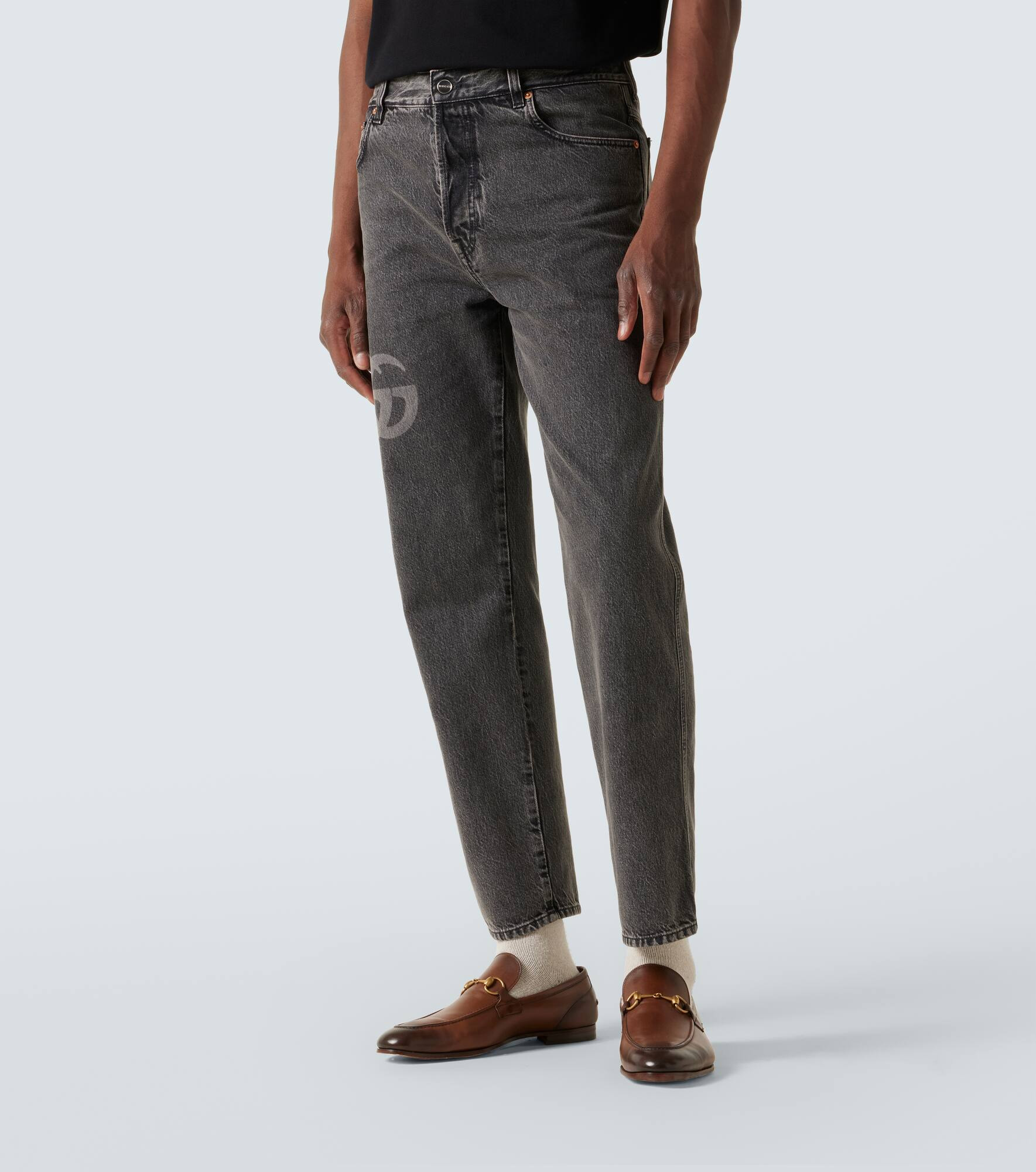 Double G cropped slim jeans - 3