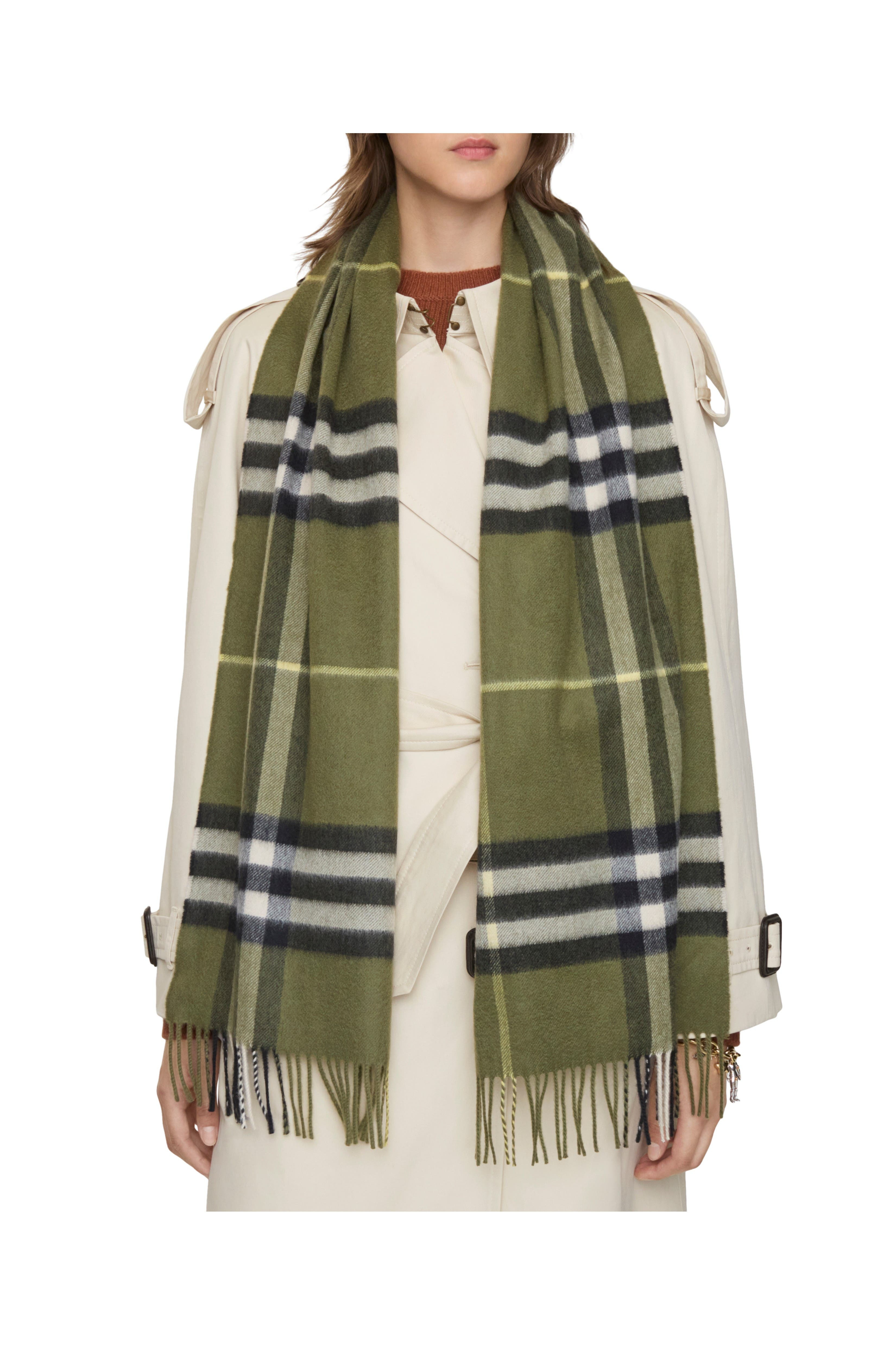 burberry Check Cashmere Scarf in Pea at Nordstrom - 4
