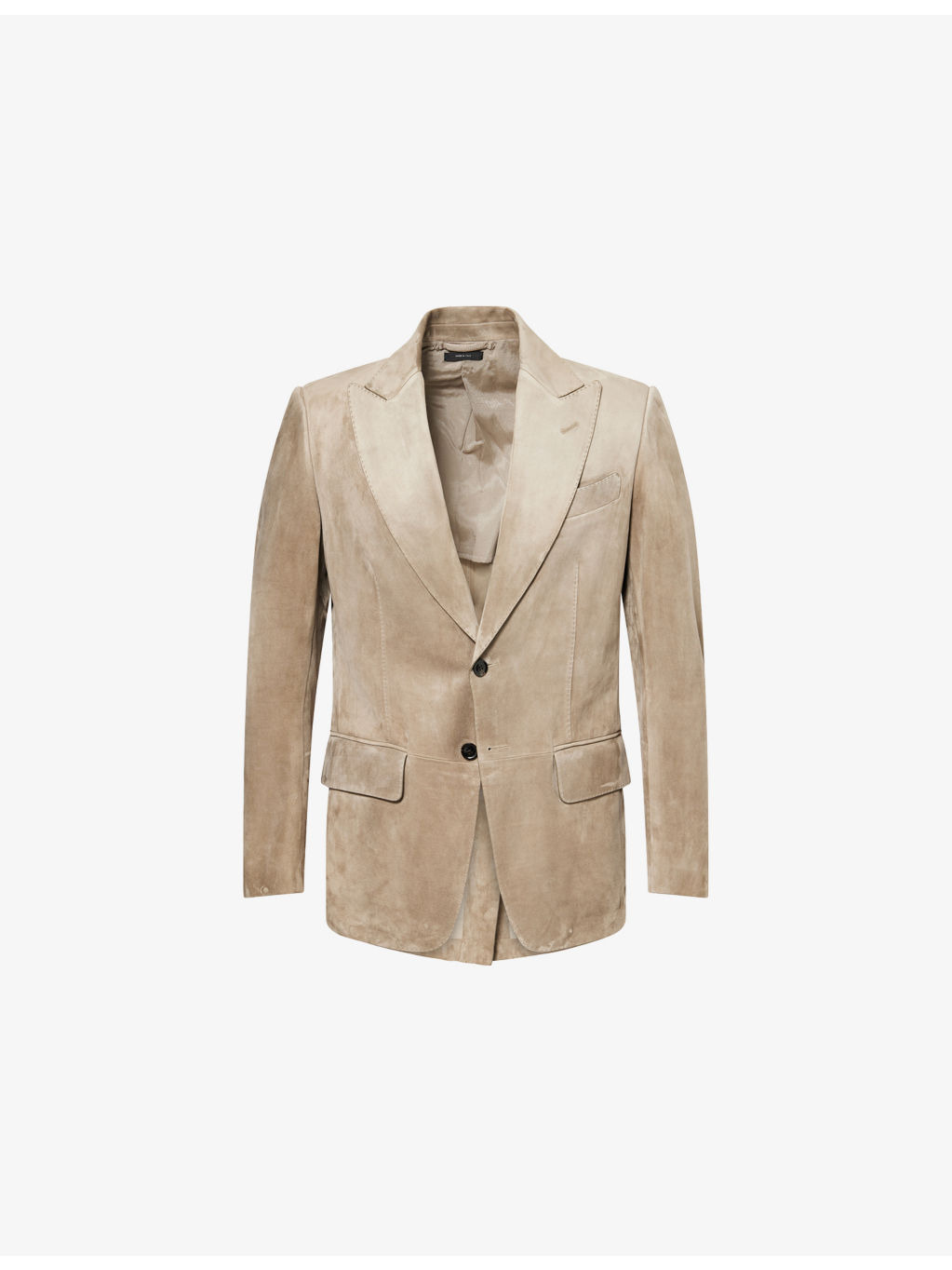 Dyllan Peak-Lapels Suede Blazer Jacket - 1