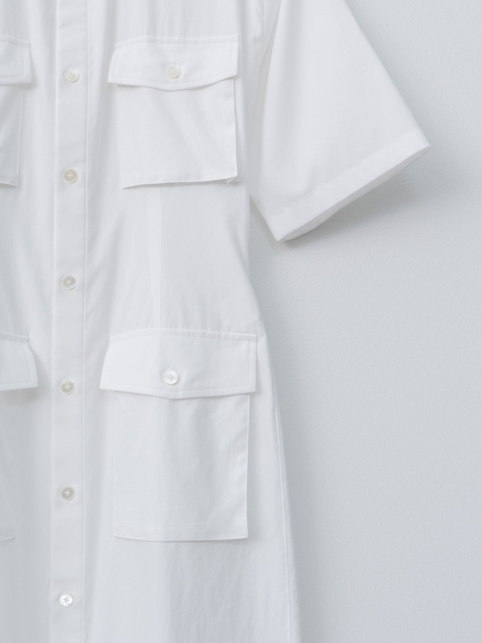 Washed Finx Twill Shirt Dress - White - 7