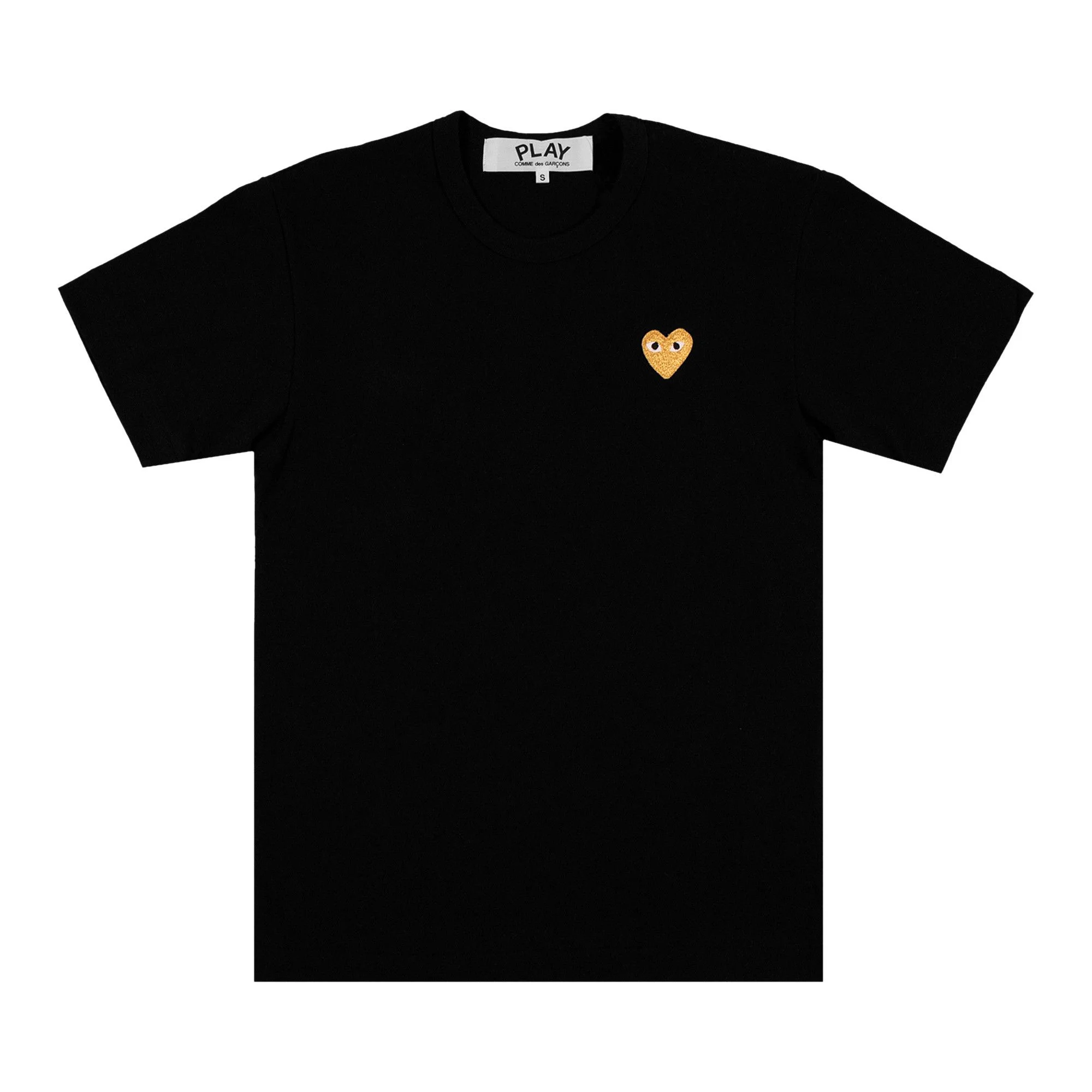 Comme des Garçons Play T-Shirt With Gold Heart 'Black' - 1