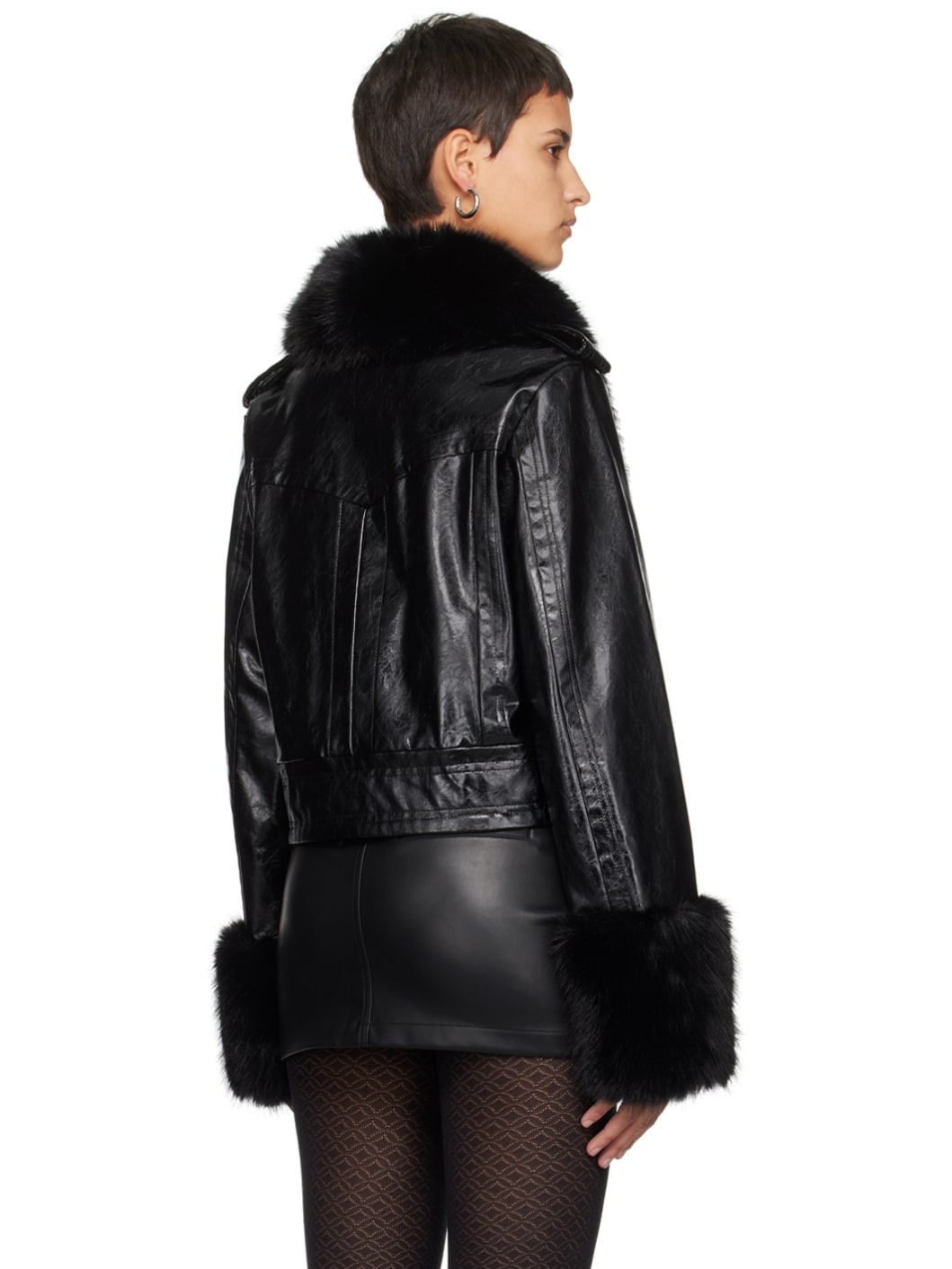 Black Rosalyn Faux-Leather Jacket - 3