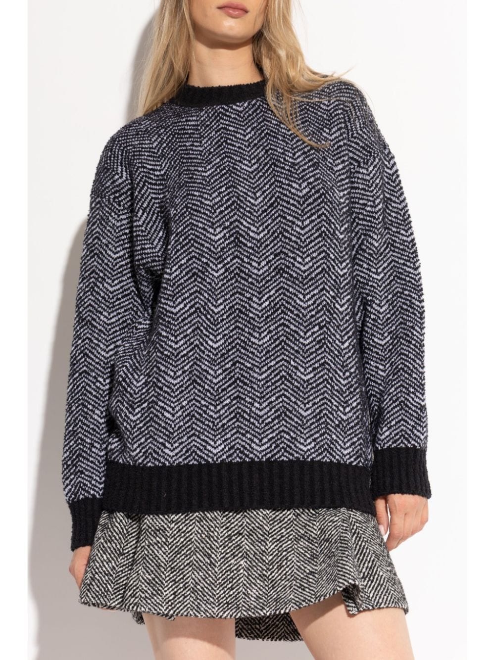 chevron-pattern jumper - 3