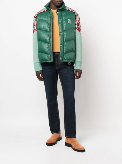 Etro logo-print padded sports jacket outlook