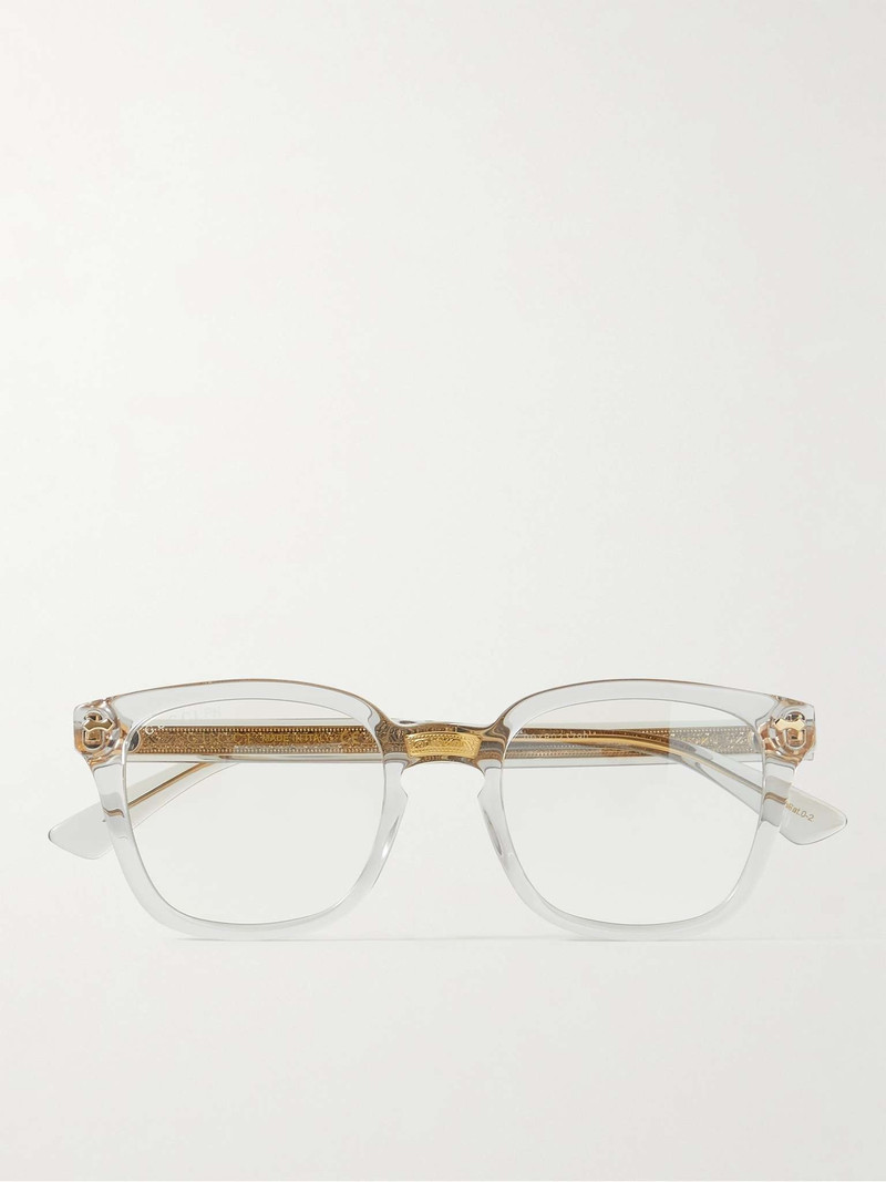 D-Frame Acetate and Gold-Tone Blue Light-Blocking Optical Glasses 1