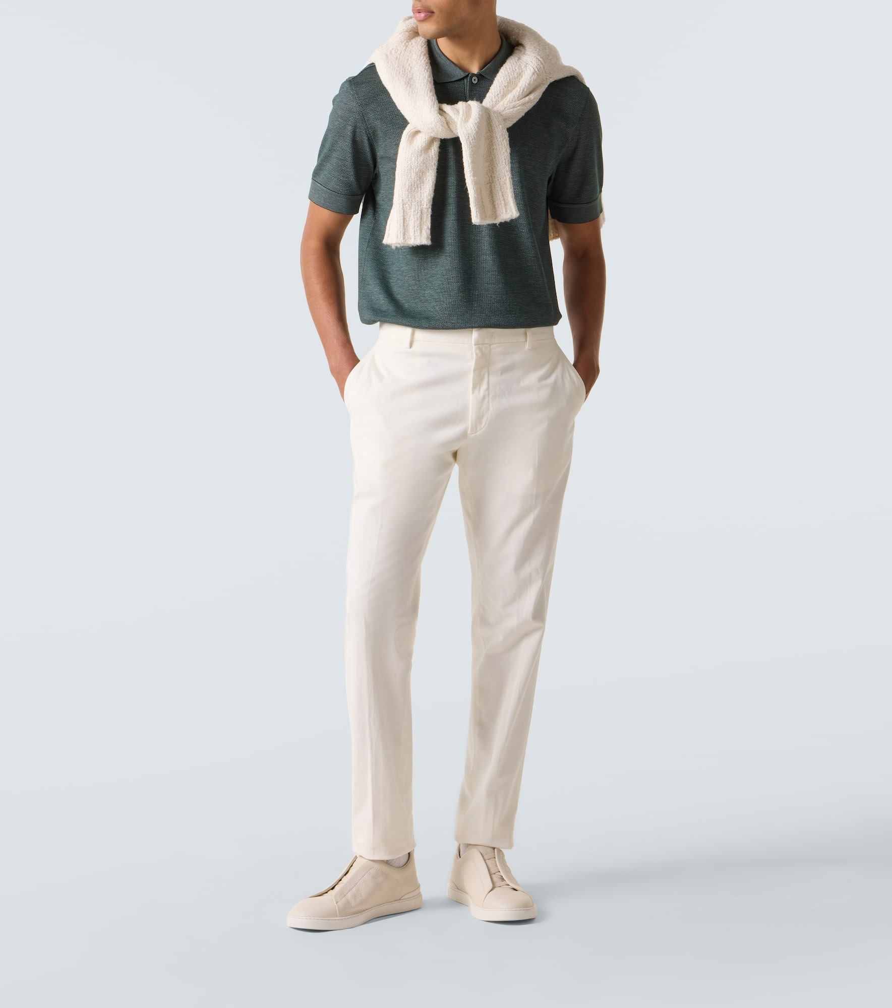 Cotton and silk polo shirt - 2