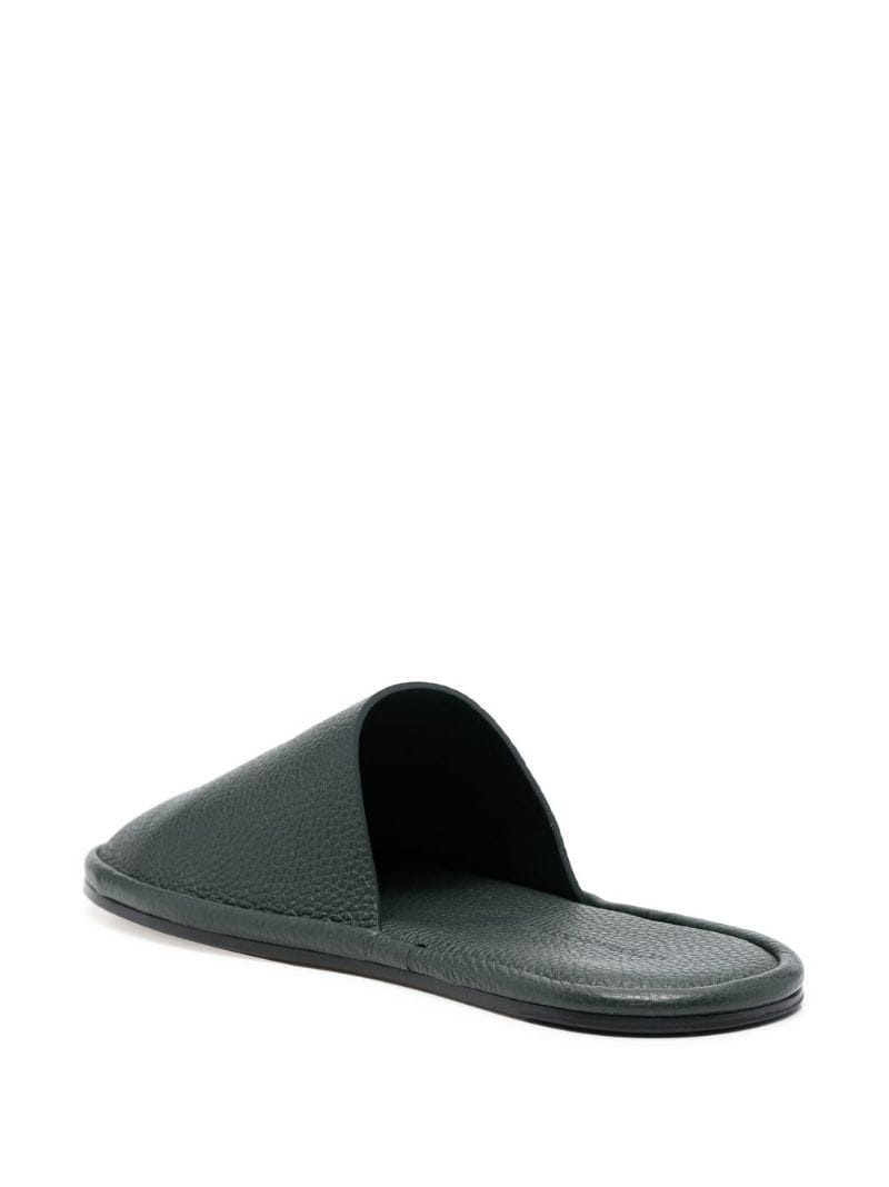 embossed-logo leather slippers - 6