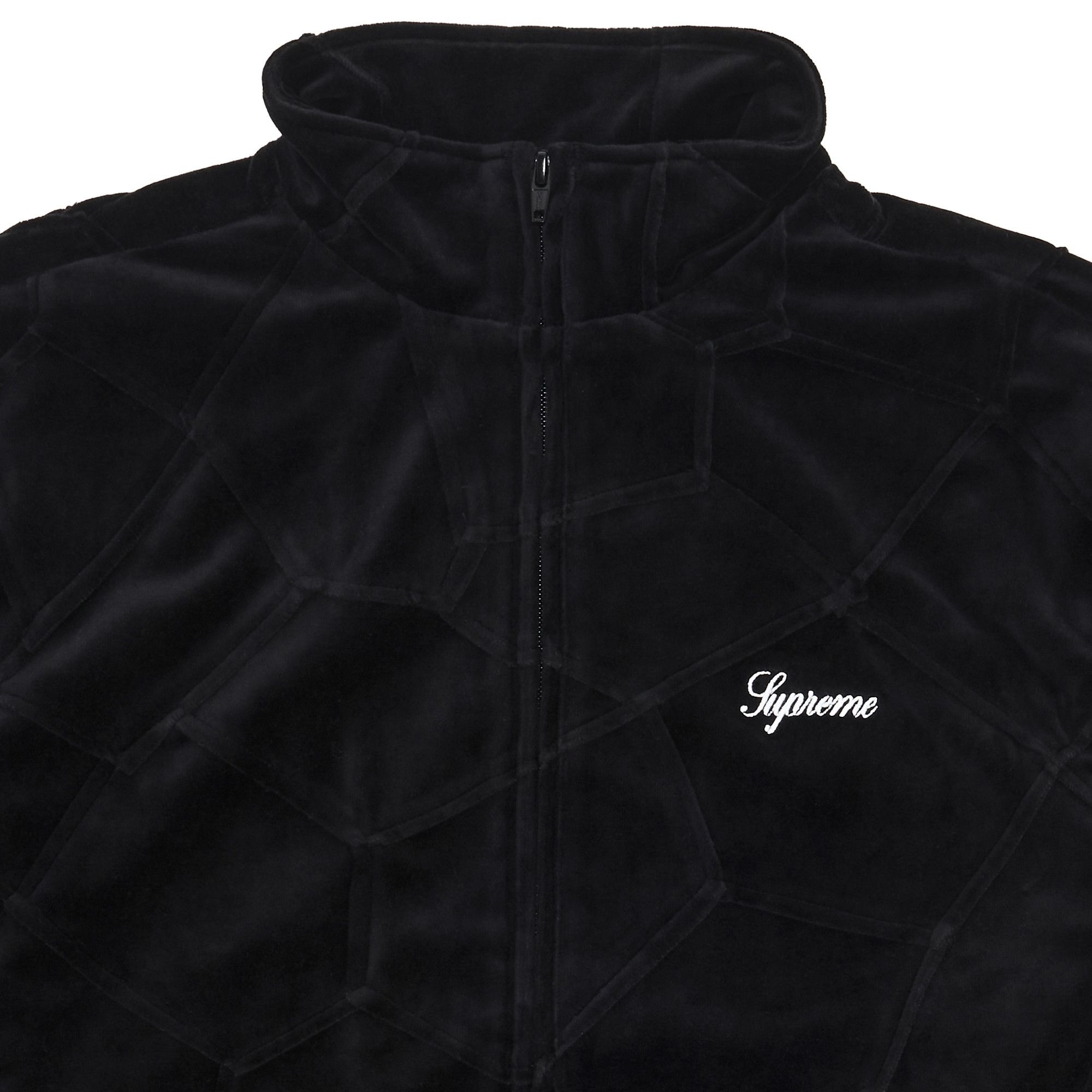 Supreme Patchwork Velour Track Jacket 'Black' - 3