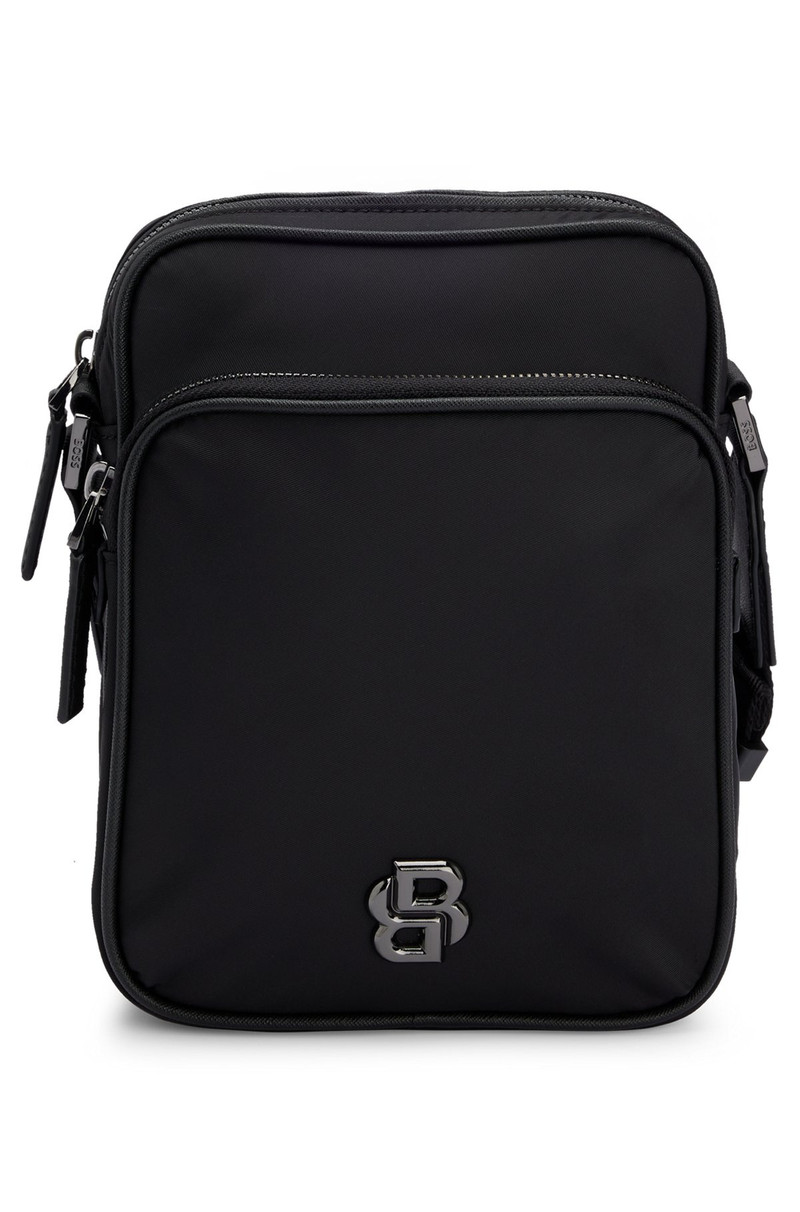 TWILL REPORTER BAG WITH DOUBLE B MONOGRAM - 1