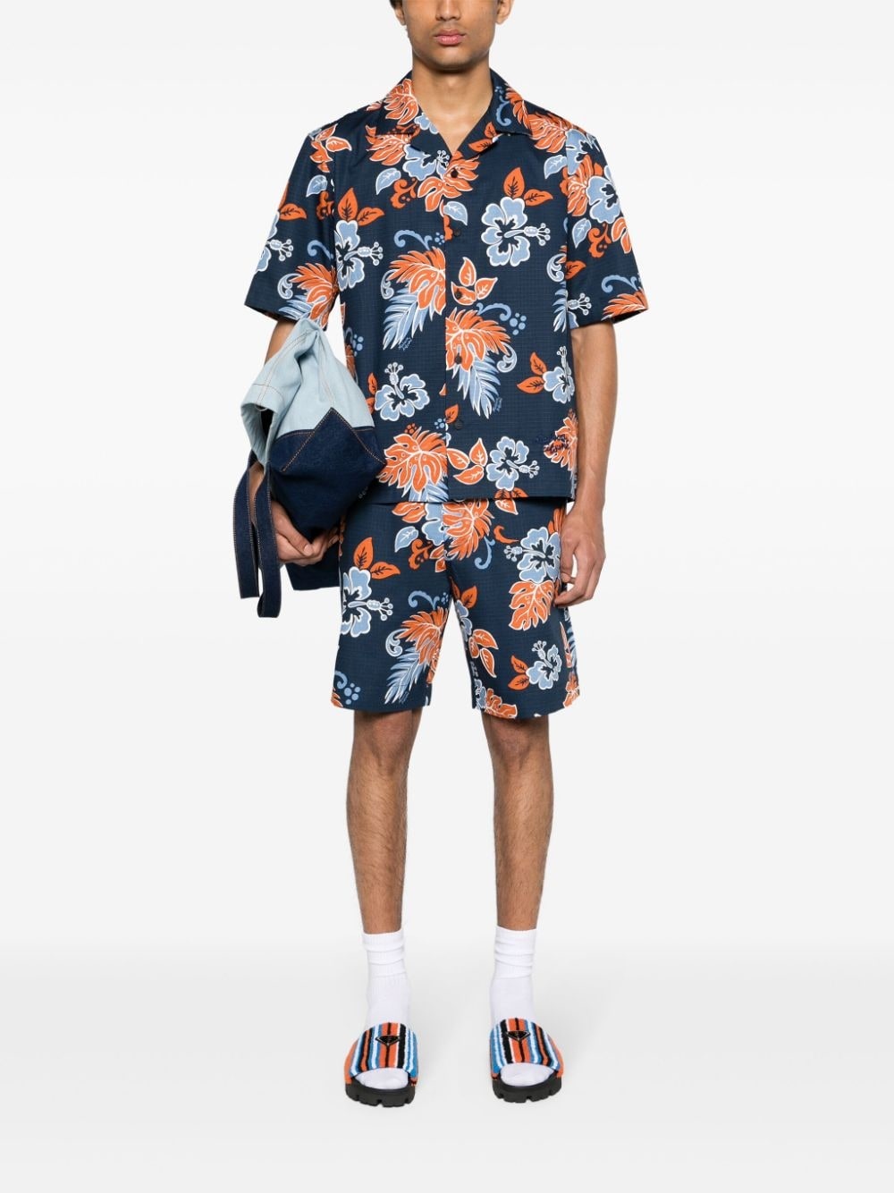 floral-print ripstop shorts - 2