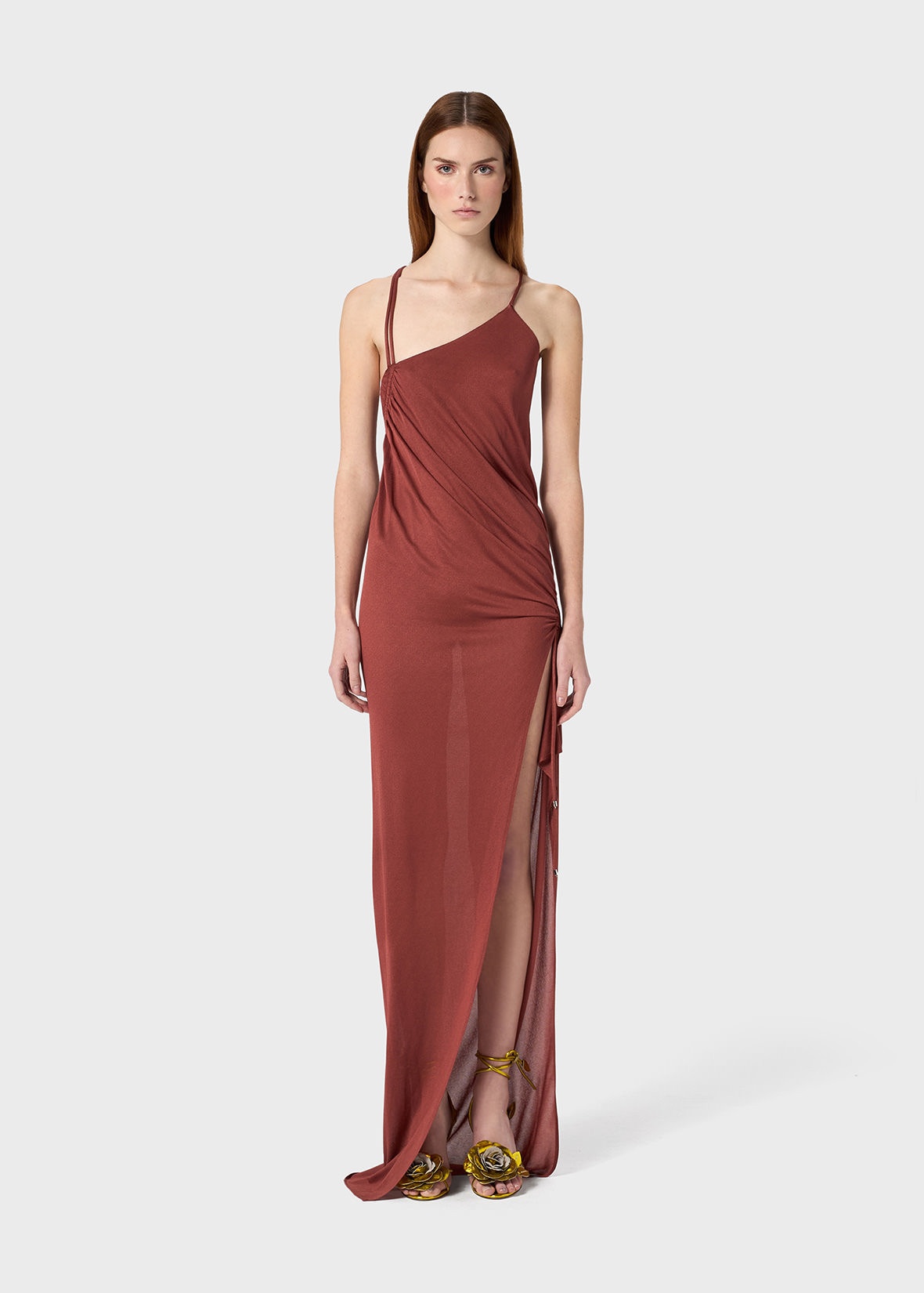 ASYMMETRIC DRESS IN CRÊPE JERSEY - 3