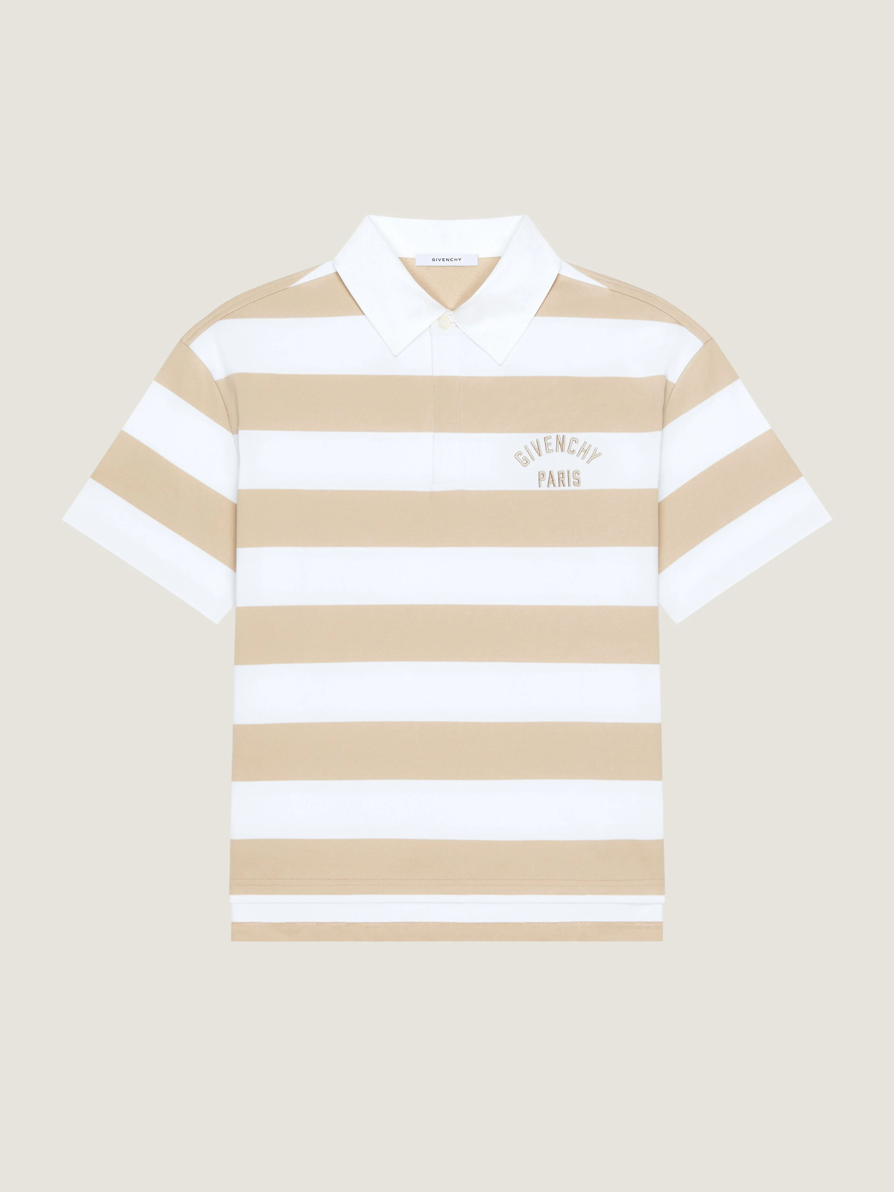 STRIPED POLO IN COTTON WITH GIVENCHY PARIS EMBROIDERY - 1