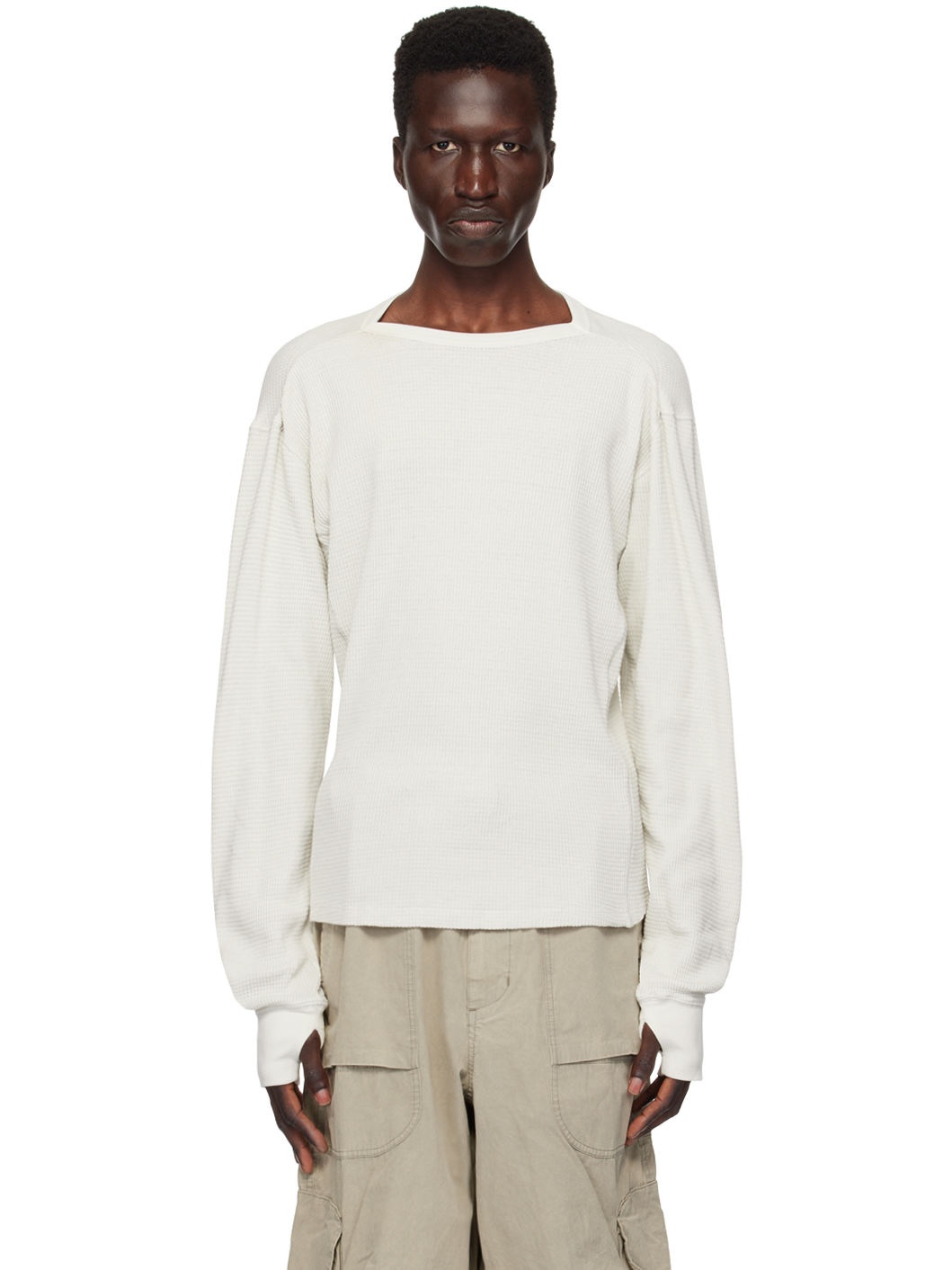 Off-White Thermal Long Sleeve T-Shirt - 1