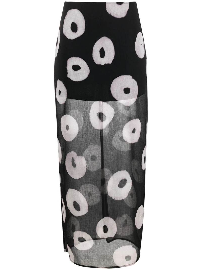 semi sheer printed skirt 1