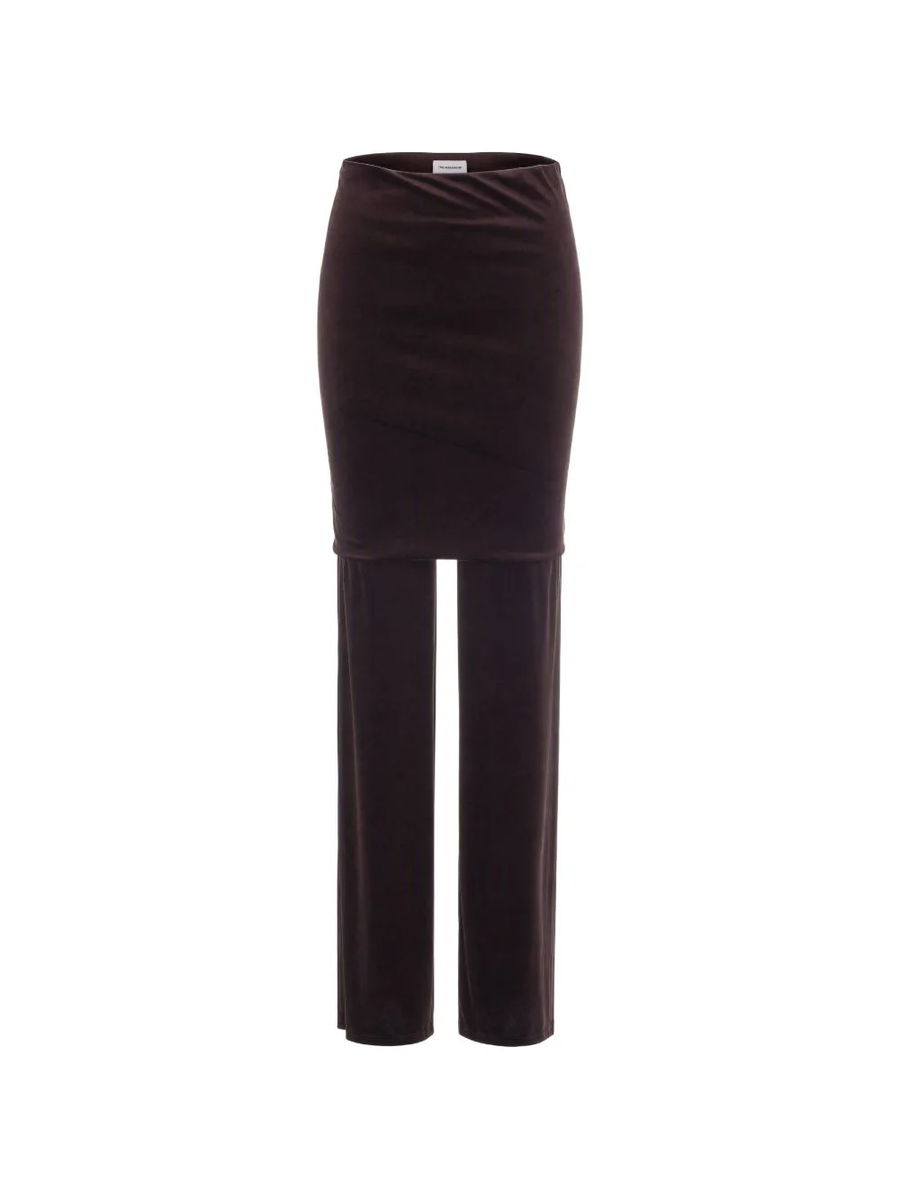 layered velvet-effect trousers - 1