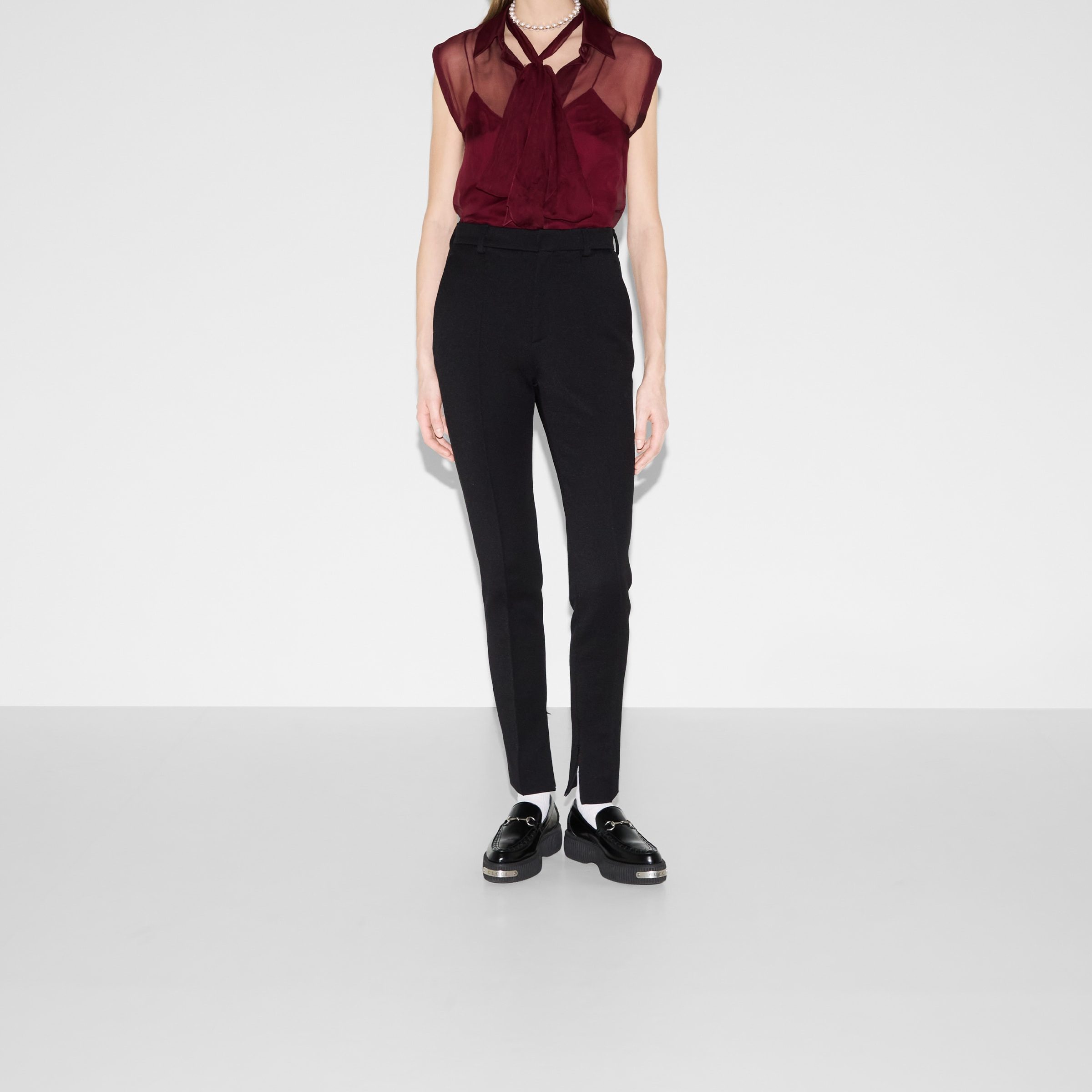 Cotton jersey pants with embroidery - 3