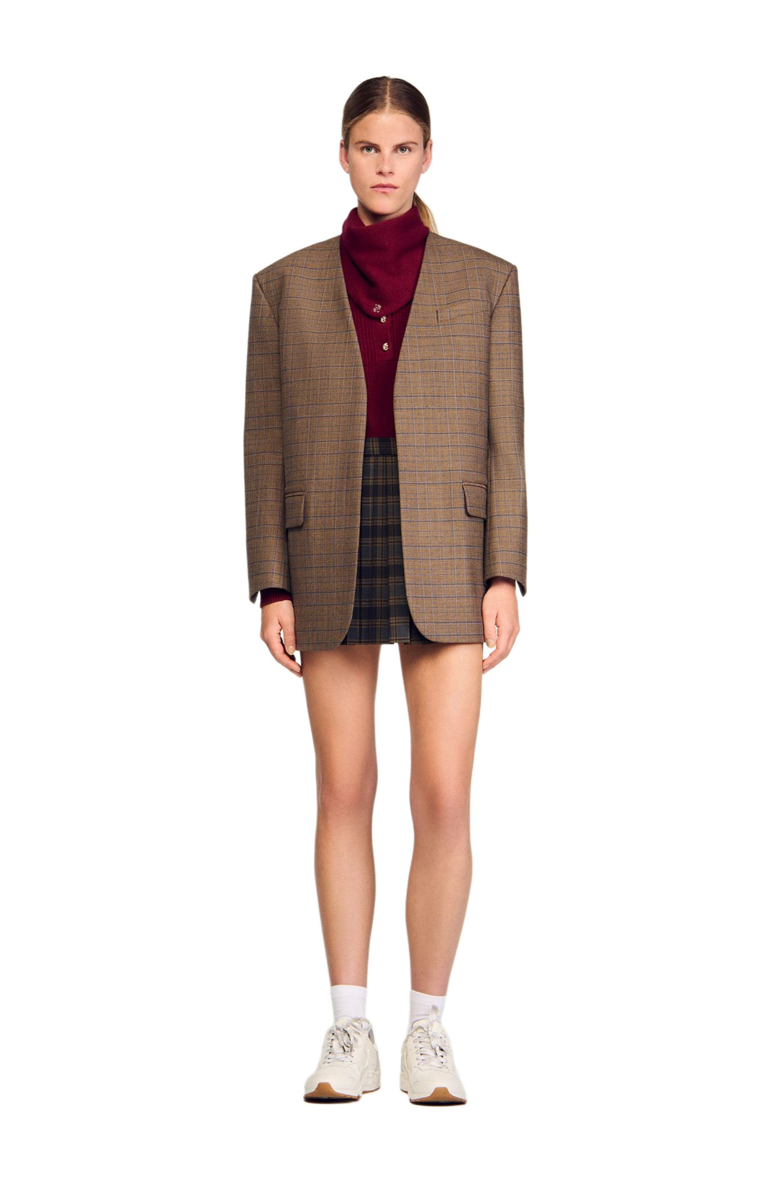 SANDRO Wool and cashmere sweater in Bordeaux at Nordstrom - 7